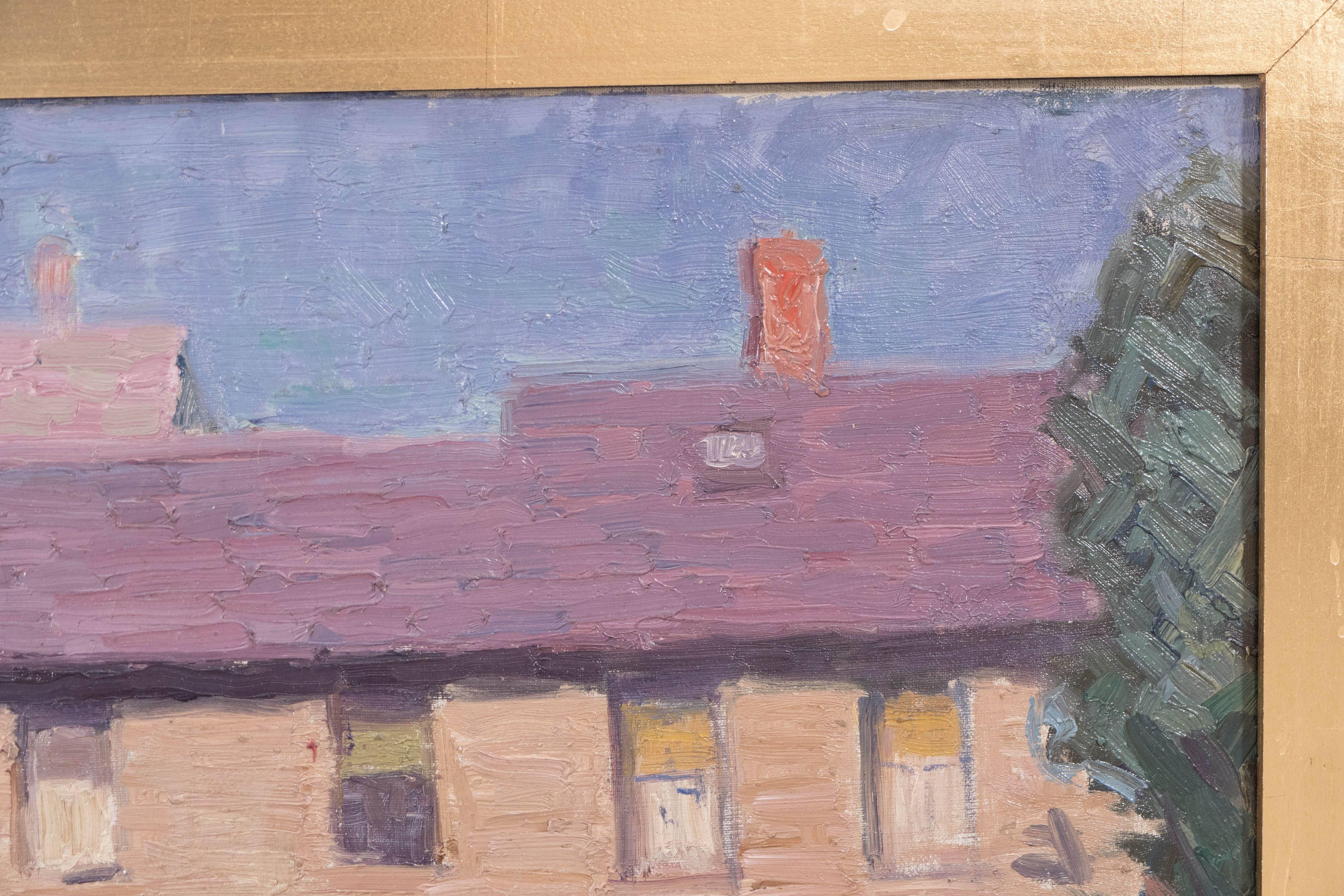 Agnes Millen Richmond, Portrait of a House, Oil on Canvas, Signed In Good Condition In New York, NY