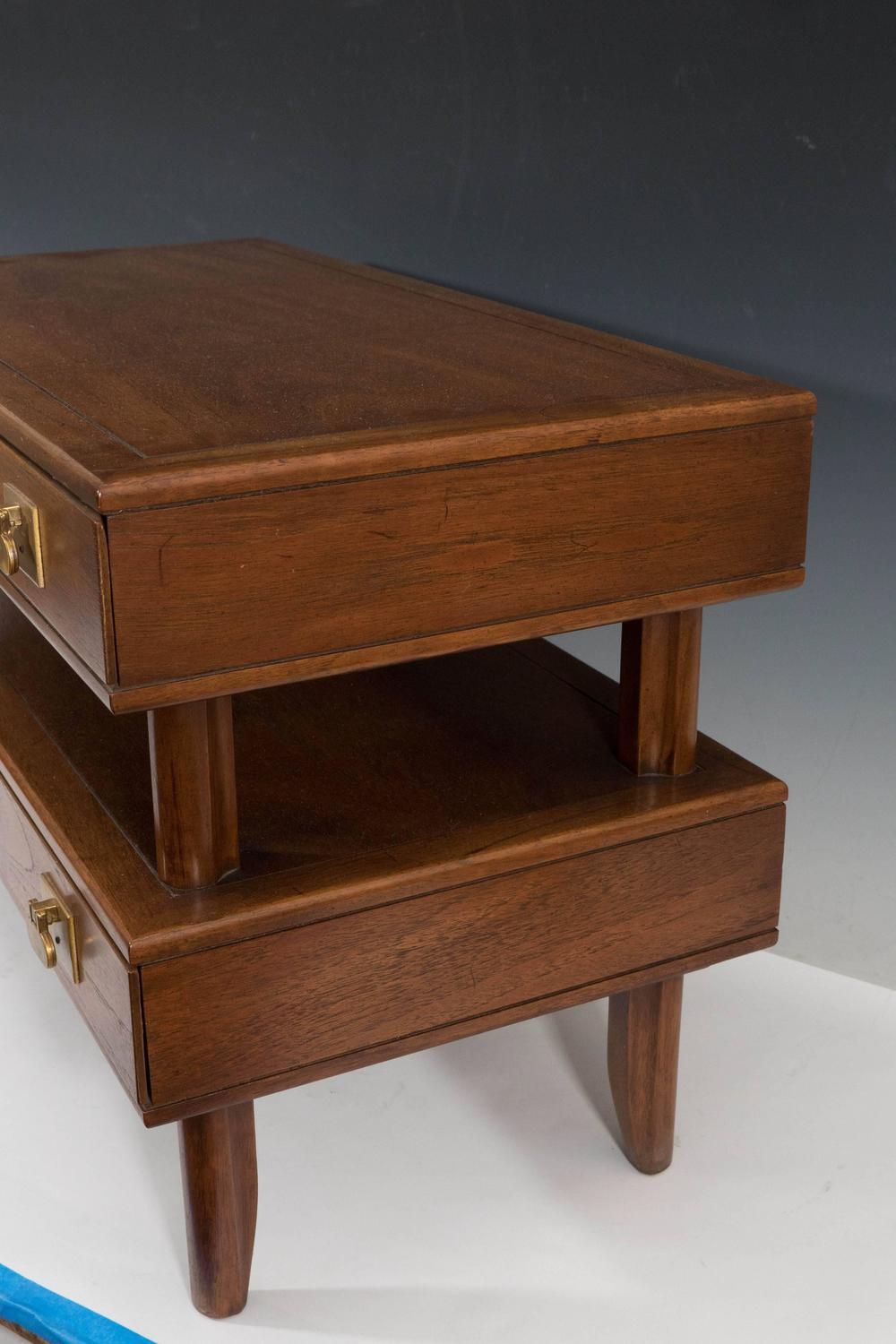 Mastercraft TwoTier Wooden Chest with Brass Pulls For Sale at 1stdibs