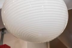Venini Swirled Murano Glass Globe Light Pendant