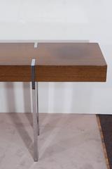 Lacquered Wood Console Table on Chrome Base