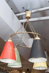 Midcentury Italian Four-Light Ring Chandelier