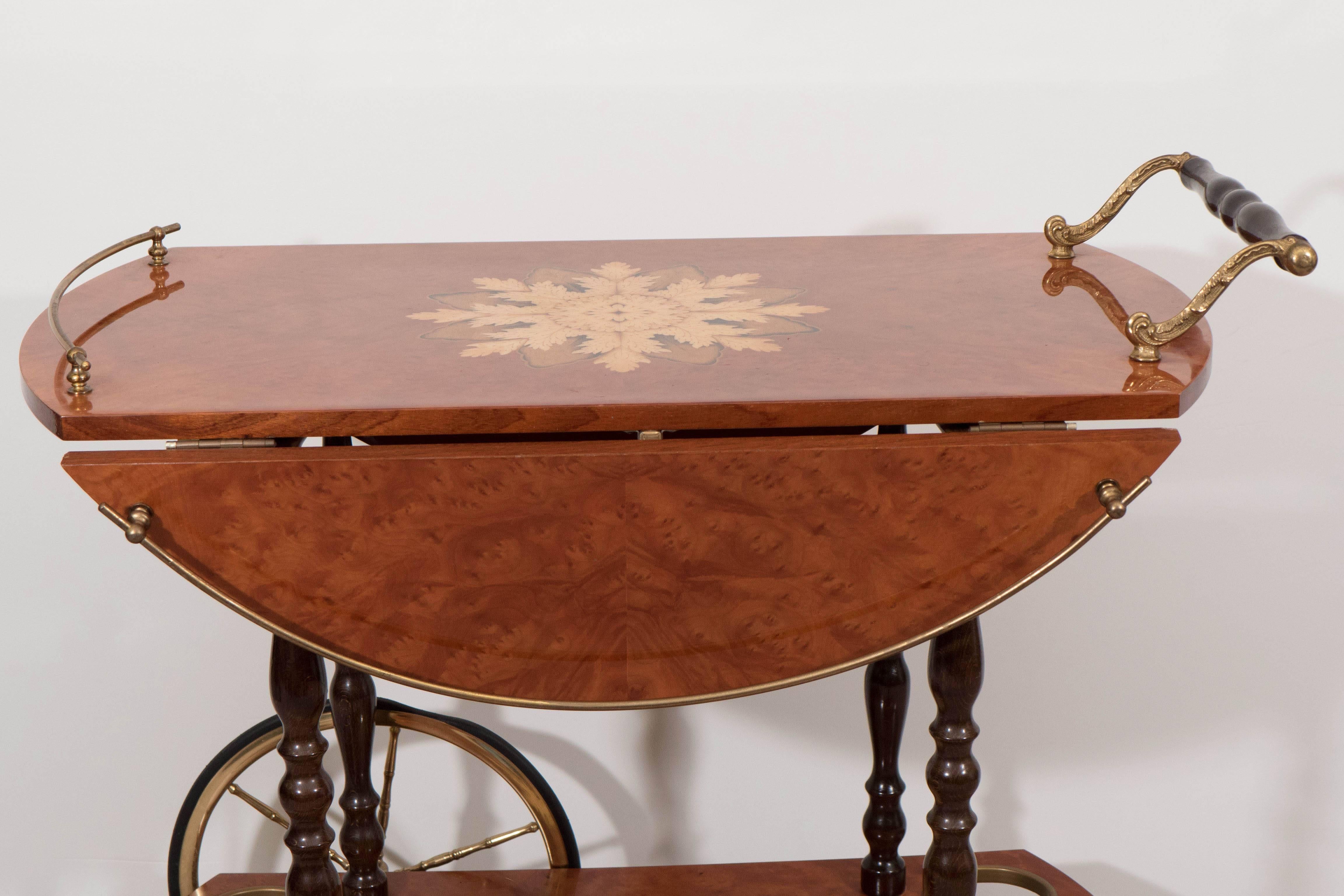 vintage wooden bar cart