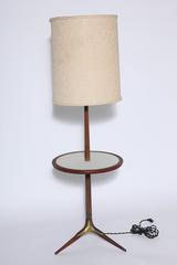 Early Gerald Thurston Tripod Floor Lamp and Side Table