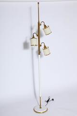 Stiffel Off White Floor Lamp with Three Adjustable Barrel Shades, 1950's