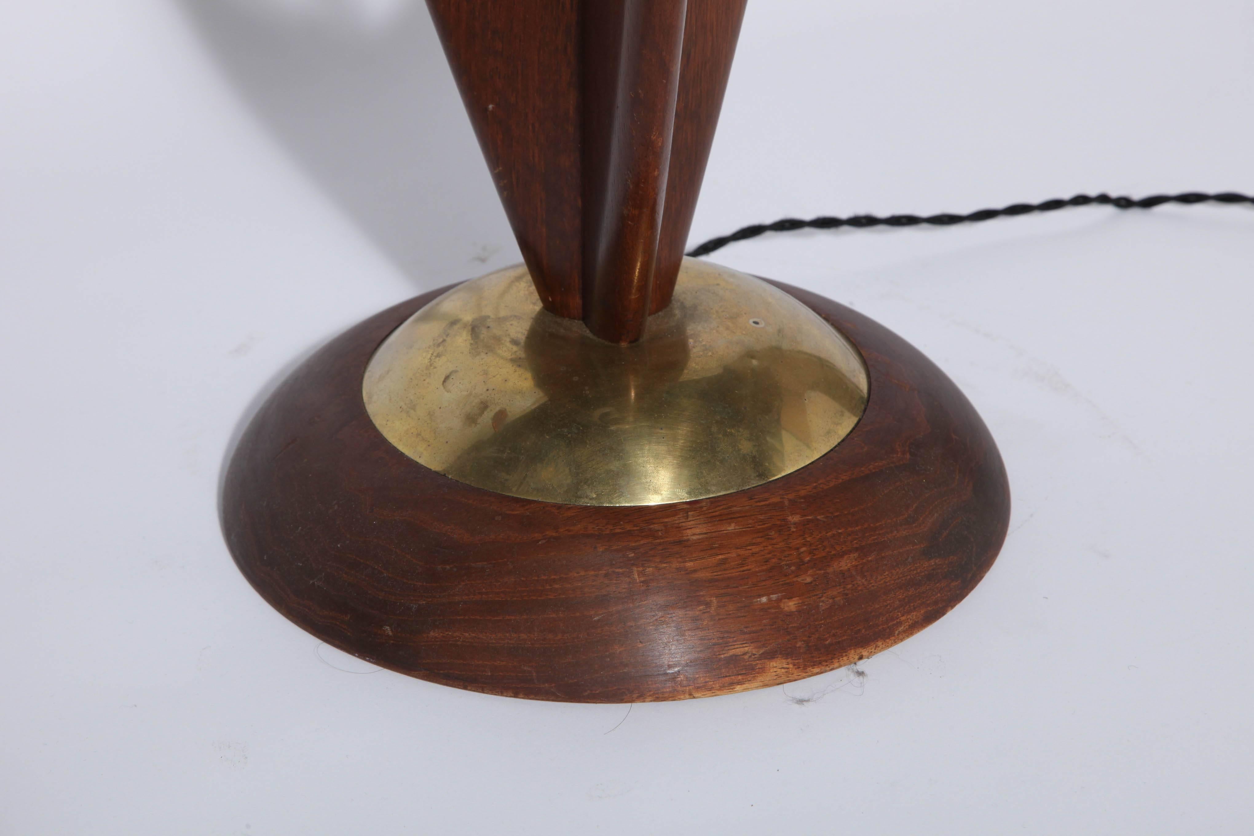 Mid-20th Century Danish Modern Modeline Brass and Walnut Floor Lamp