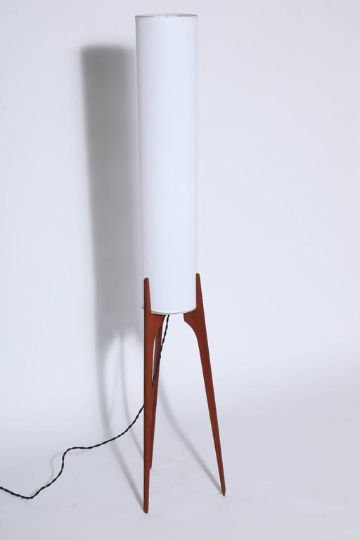 1960s Narrow Danish Teak Floor Lamp With Tripod Legs And White Linen Shade At 1stdibs 1960s Narrow Danish Teak Floor Lamp, Narrow Tripod Floor Lamp