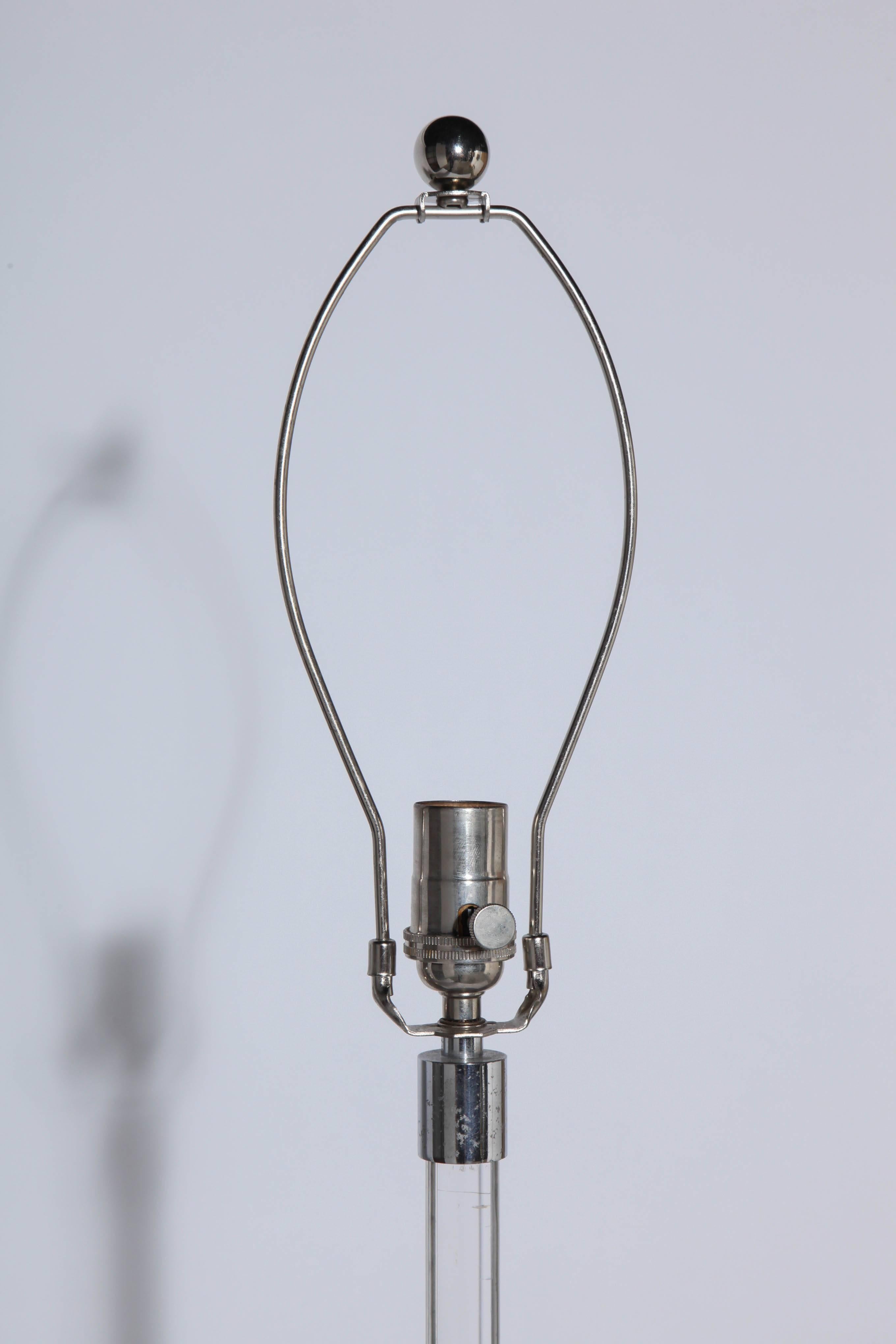 Peter Hamburger for Knoll Clear Lucite and Chrome Floor Lamp, 1970s In Good Condition In Bainbridge, NY