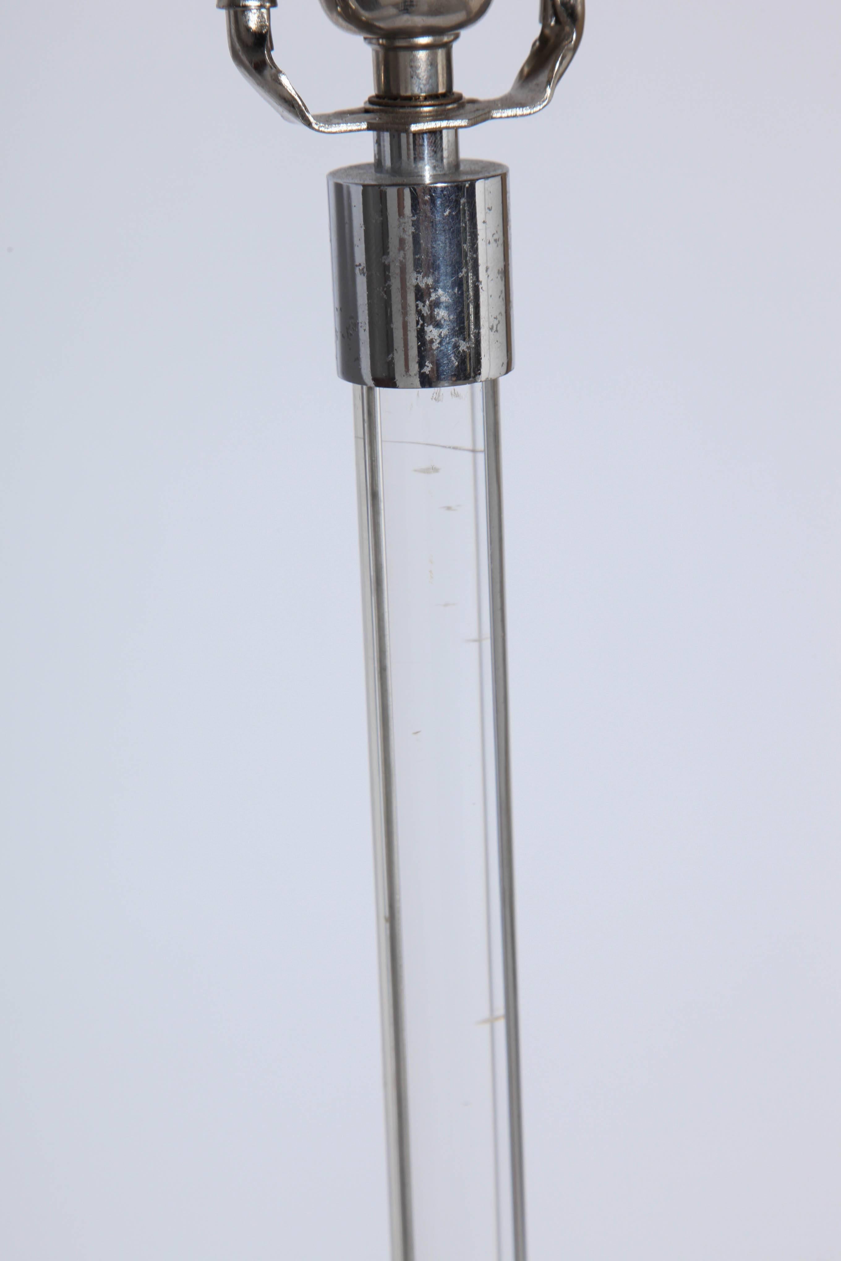 Late 20th Century Peter Hamburger for Knoll Clear Lucite and Chrome Floor Lamp, 1970s