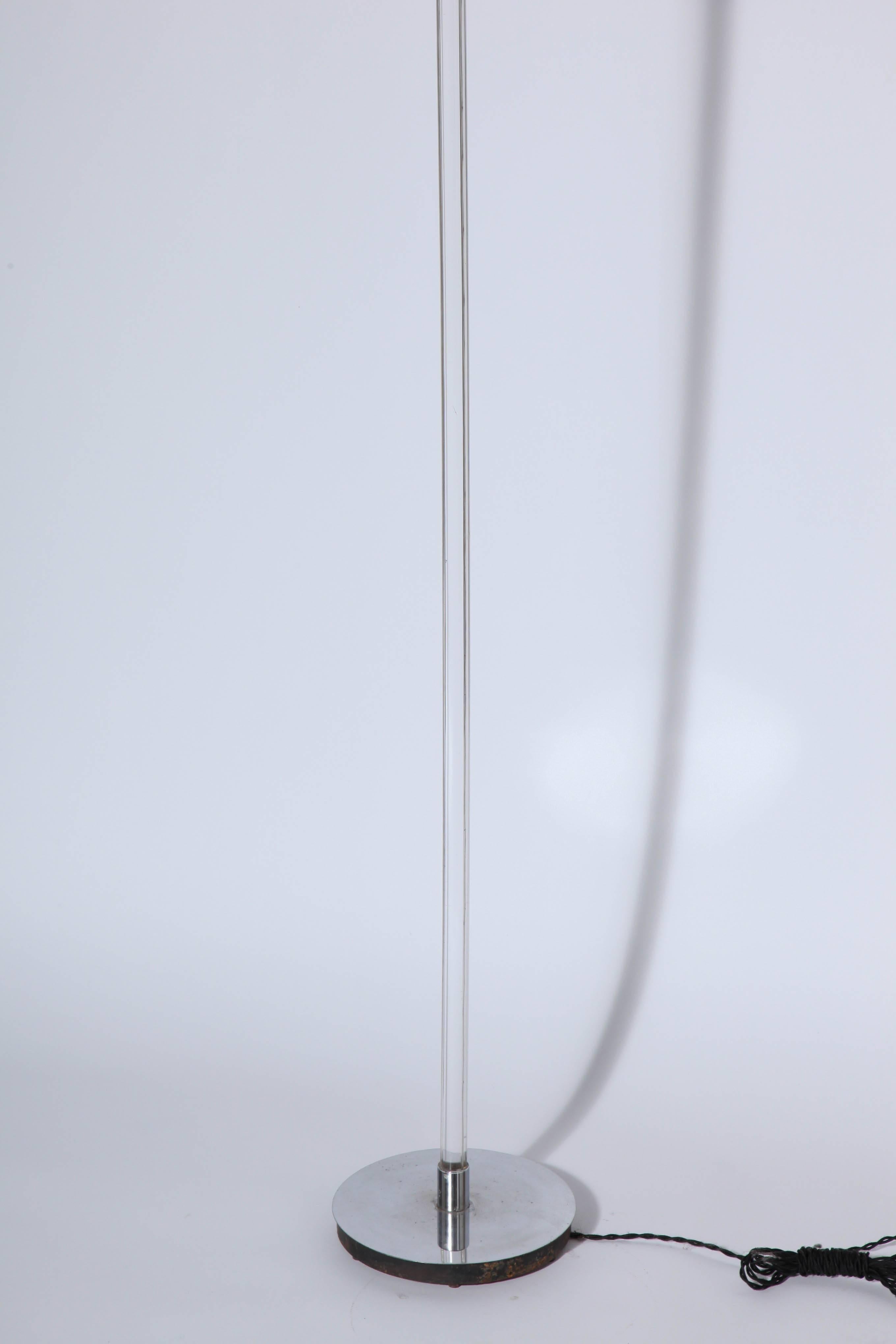 Peter Hamburger for Knoll Clear Lucite and Chrome Floor Lamp, 1970s 2