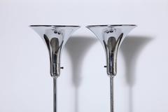 Coppia di Bert Dickerson per Faries Mtg. Co. Torce a tromba cromate, circa 1938