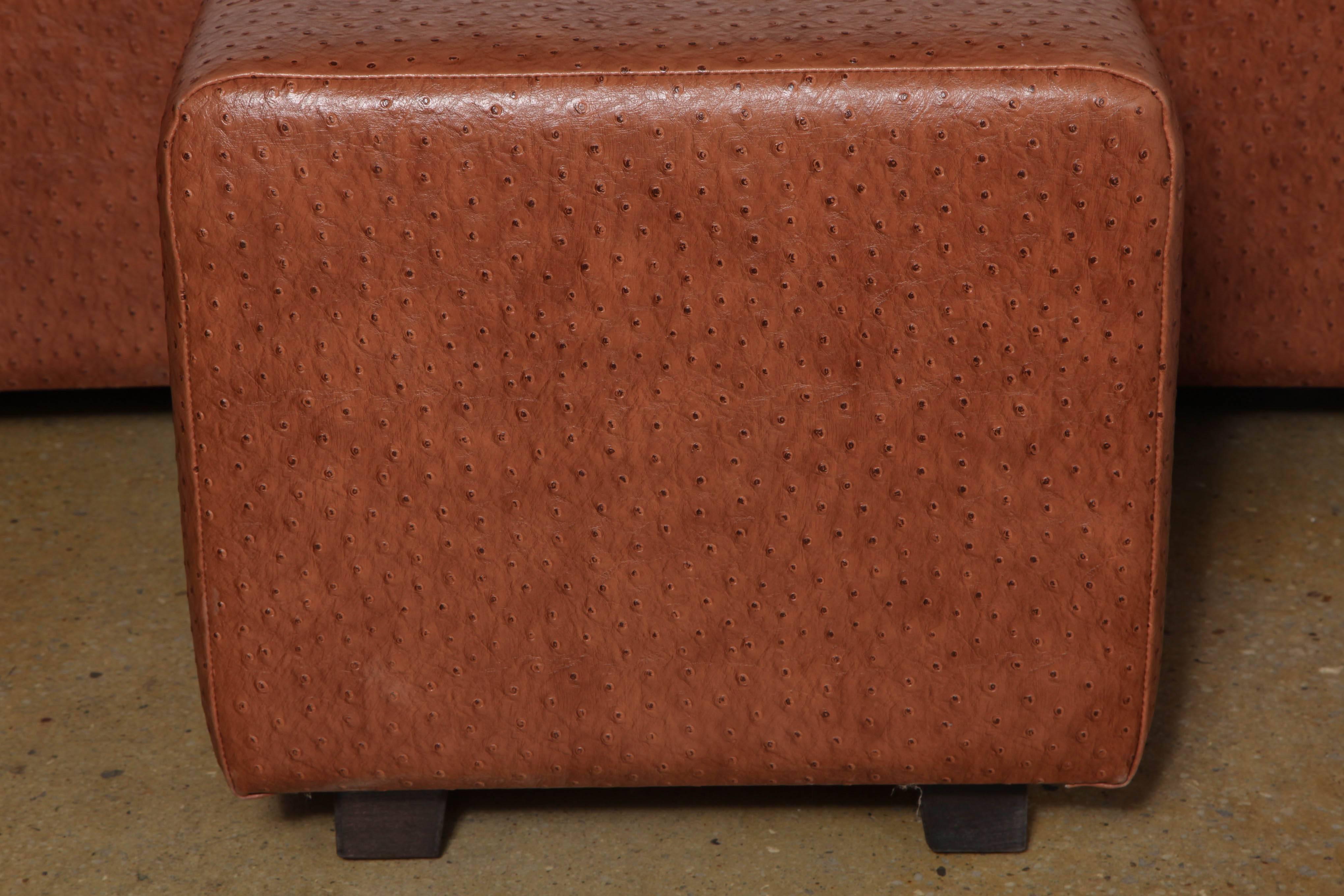 leather cocktail ottomans