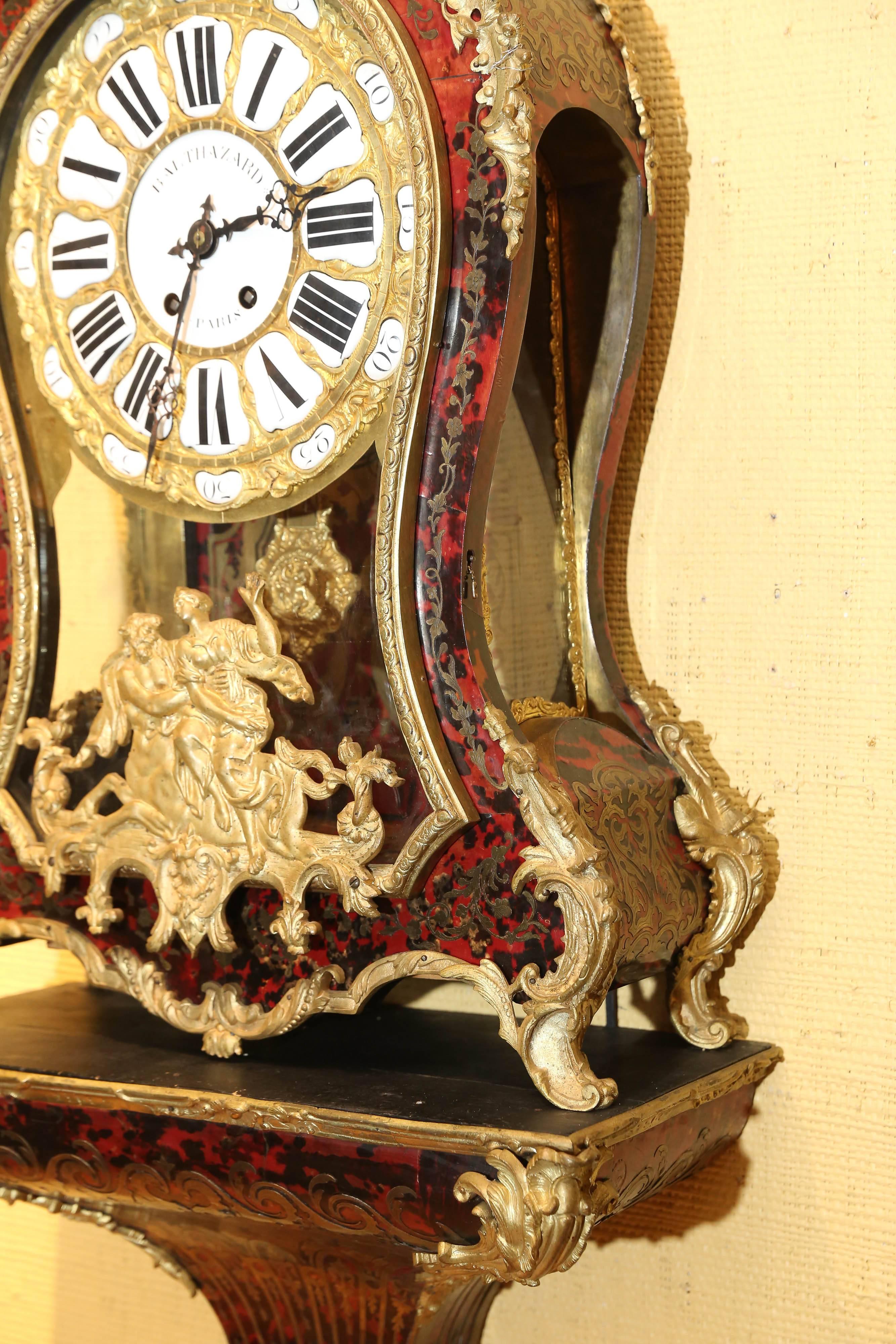 Large Louis XV Style Bracket Clock 19th Century In Good Condition In Houston, TX