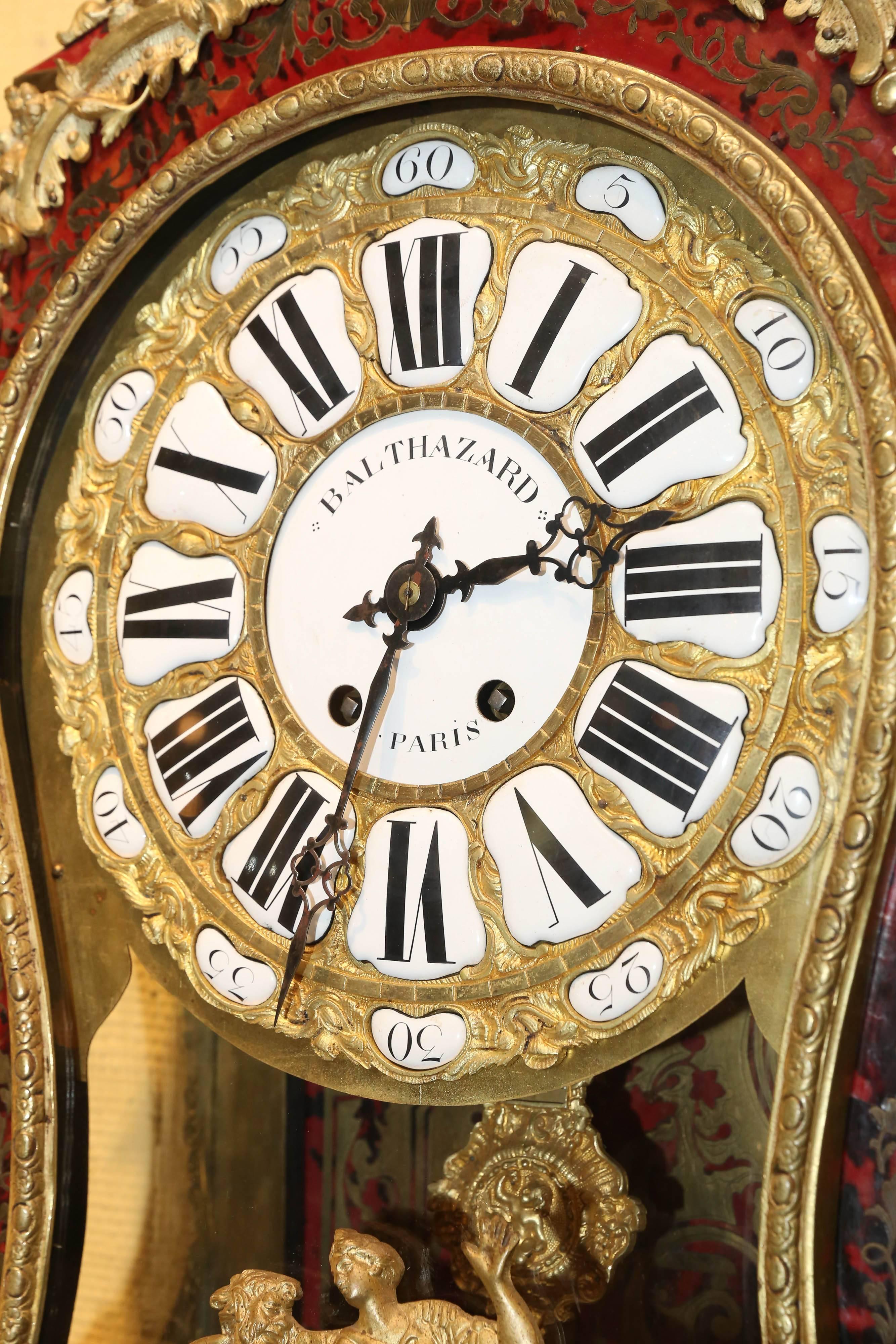 Brass Large Louis XV Style Bracket Clock 19th Century