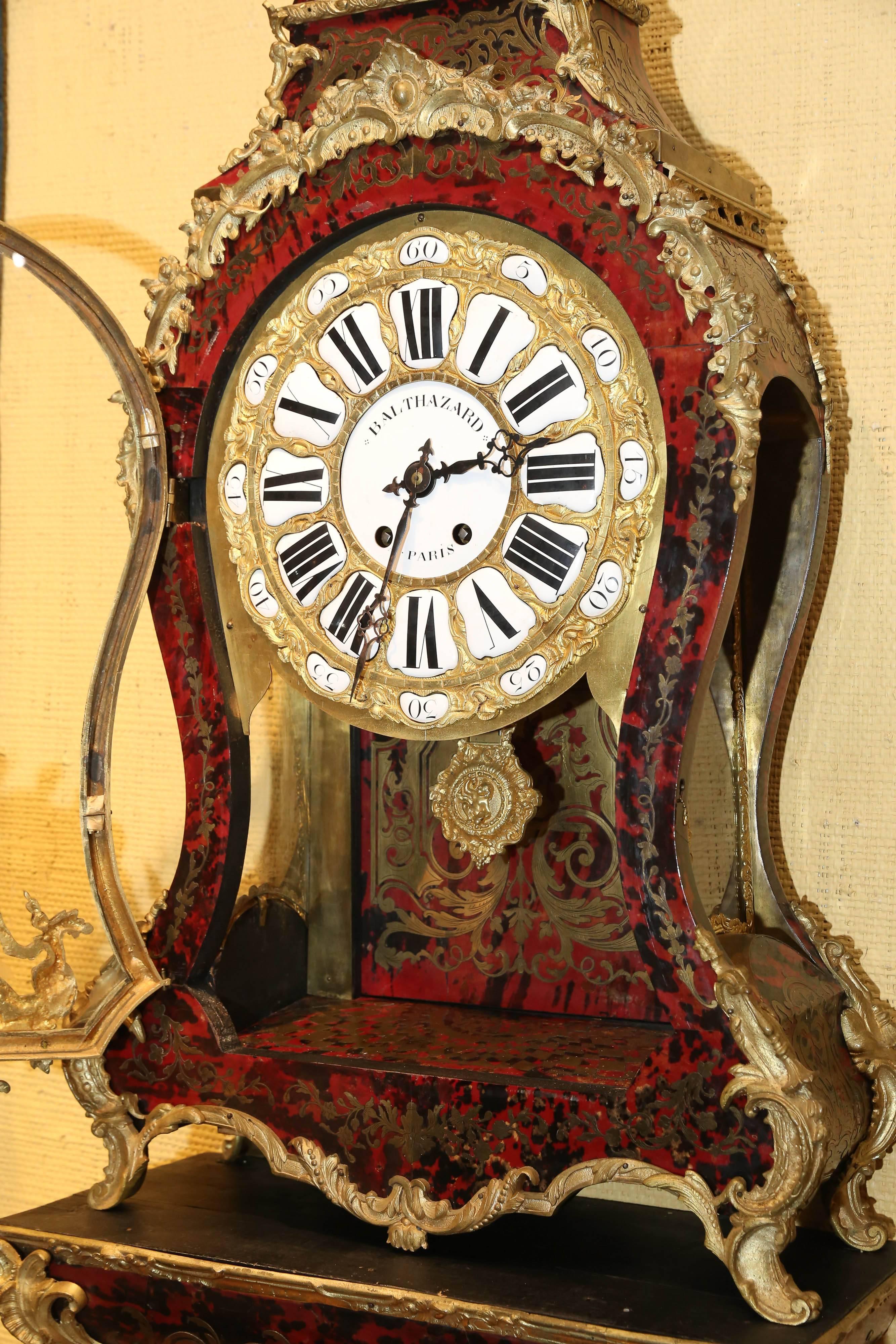 Large Louis XV Style Bracket Clock 19th Century 1