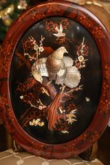 Pair of Antique Japanese Oval Plaques late 19 th century