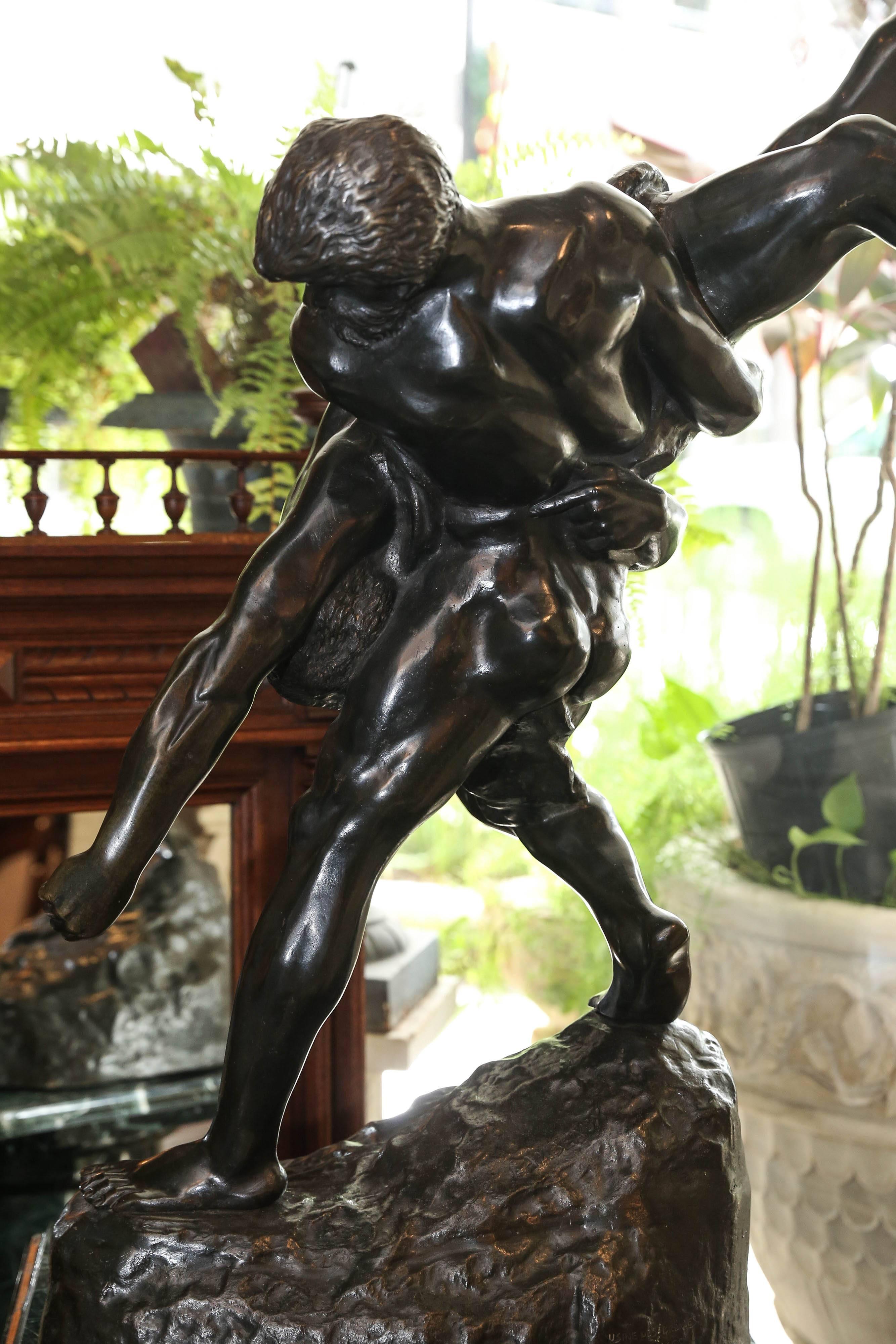 19th Century Olympians Bronze Sculpture by Jef Lambeaux For Sale