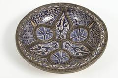 Set of Three Ceramic Decorative Plates from Fez Morocco