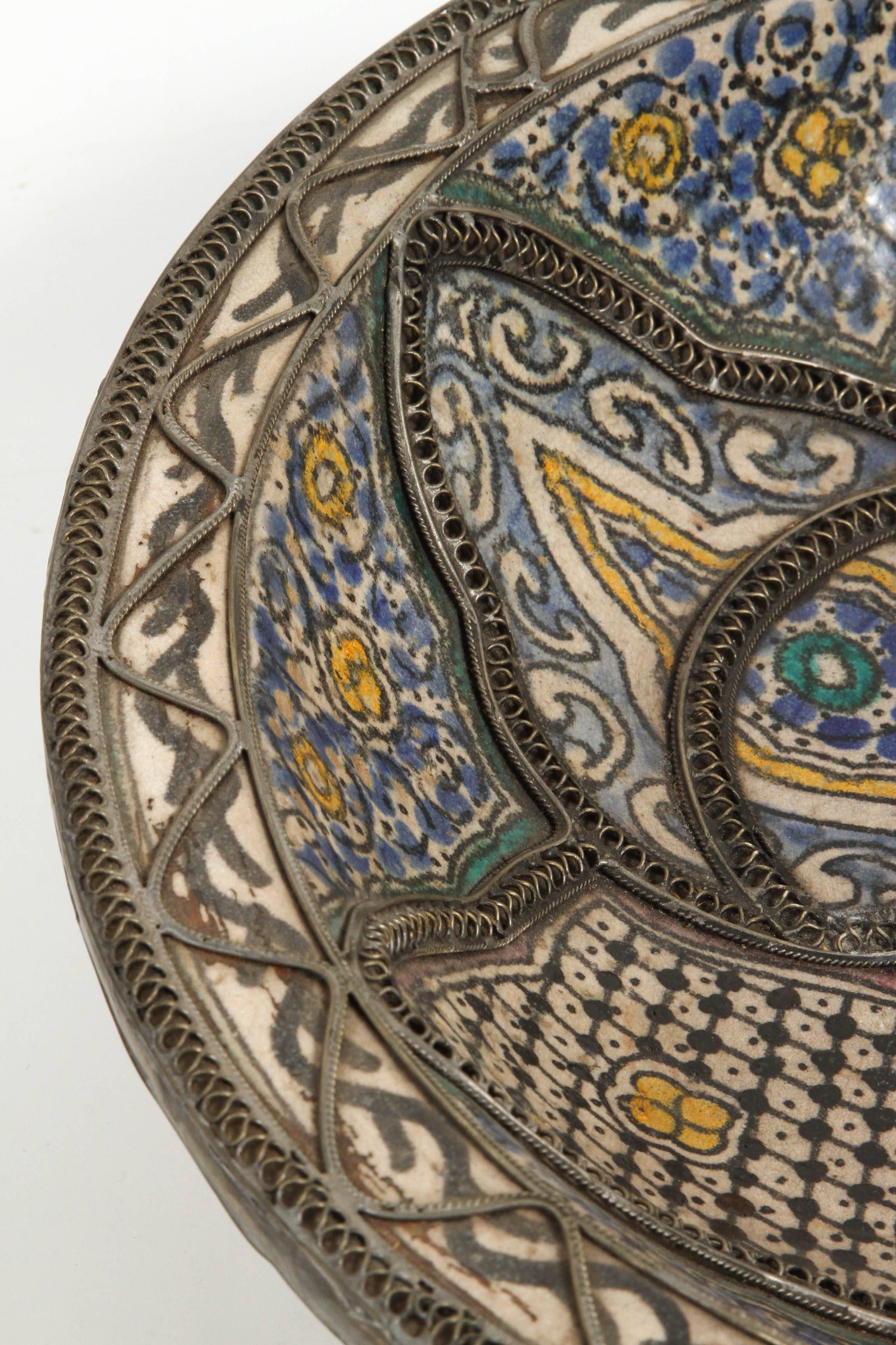 Hand-Crafted Large Decorative Ceramic Plates from Fez