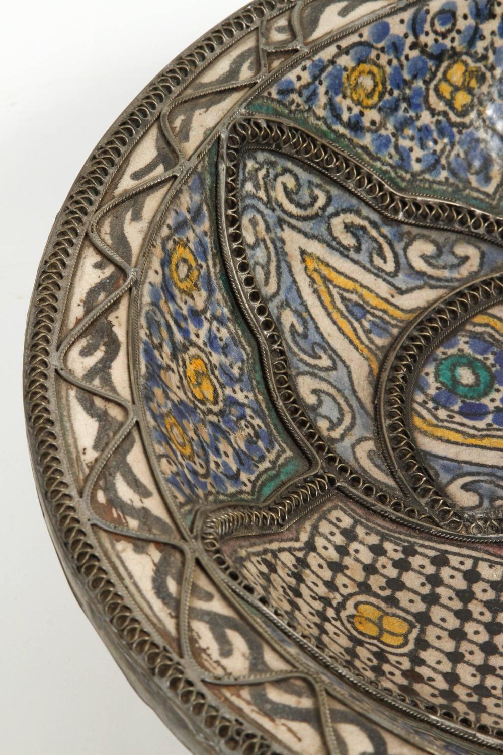 Large Decorative Ceramic Plates from Fez For Sale at 1stdibs