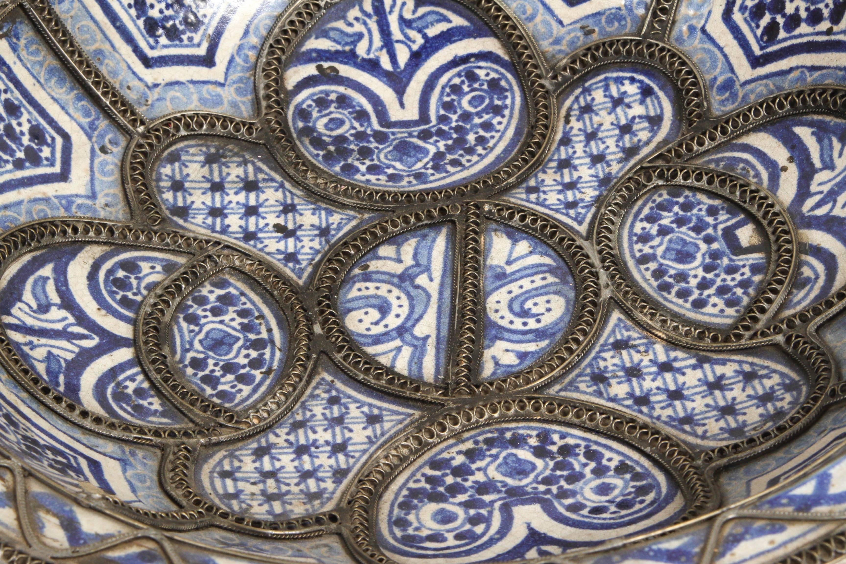 20th Century Large Decorative Ceramic Plates from Fez