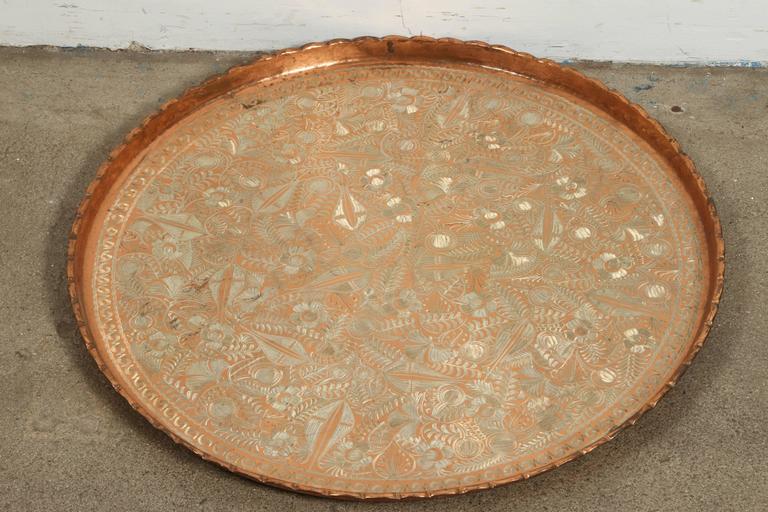 Large Turkish Hanging Copper and Brass Decorative Platter For Sale ... Large Turkish Hanging Copper and Brass Decorative Platter For Sale ...