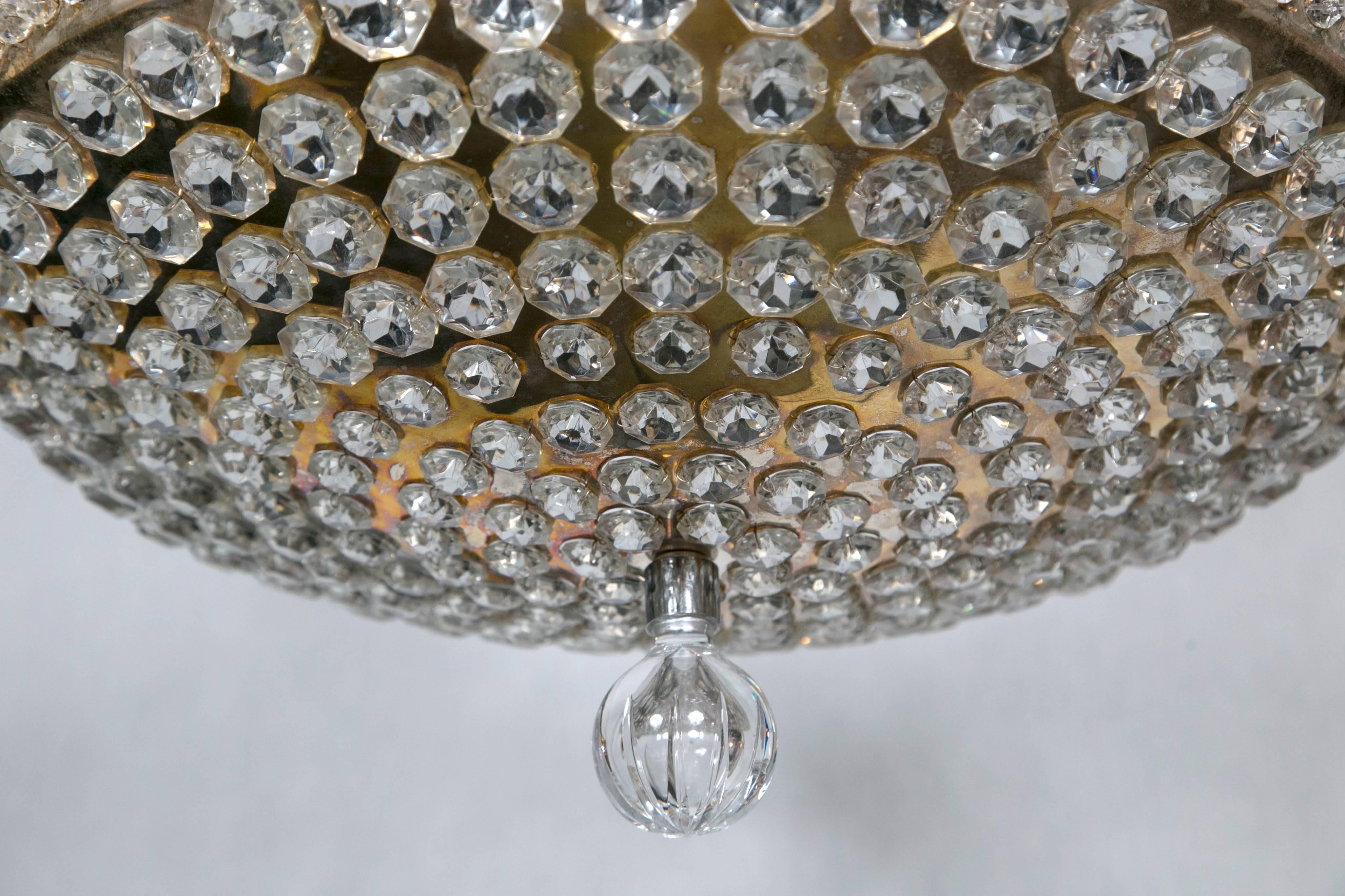 French Silver Plate Chandelier In Excellent Condition For Sale In Stamford, CT