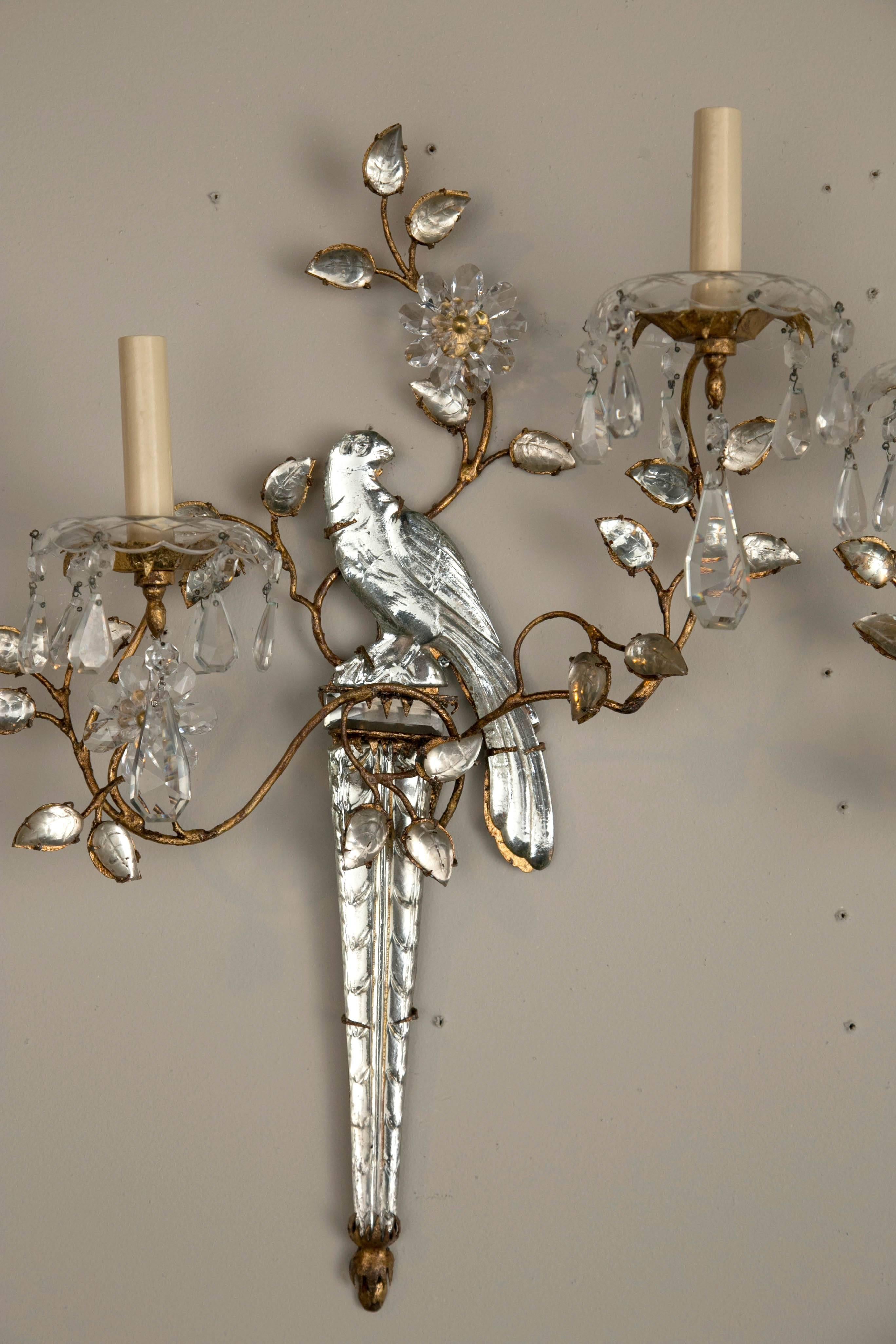 Pair of French Two-Light Sconces In Excellent Condition For Sale In Stamford, CT