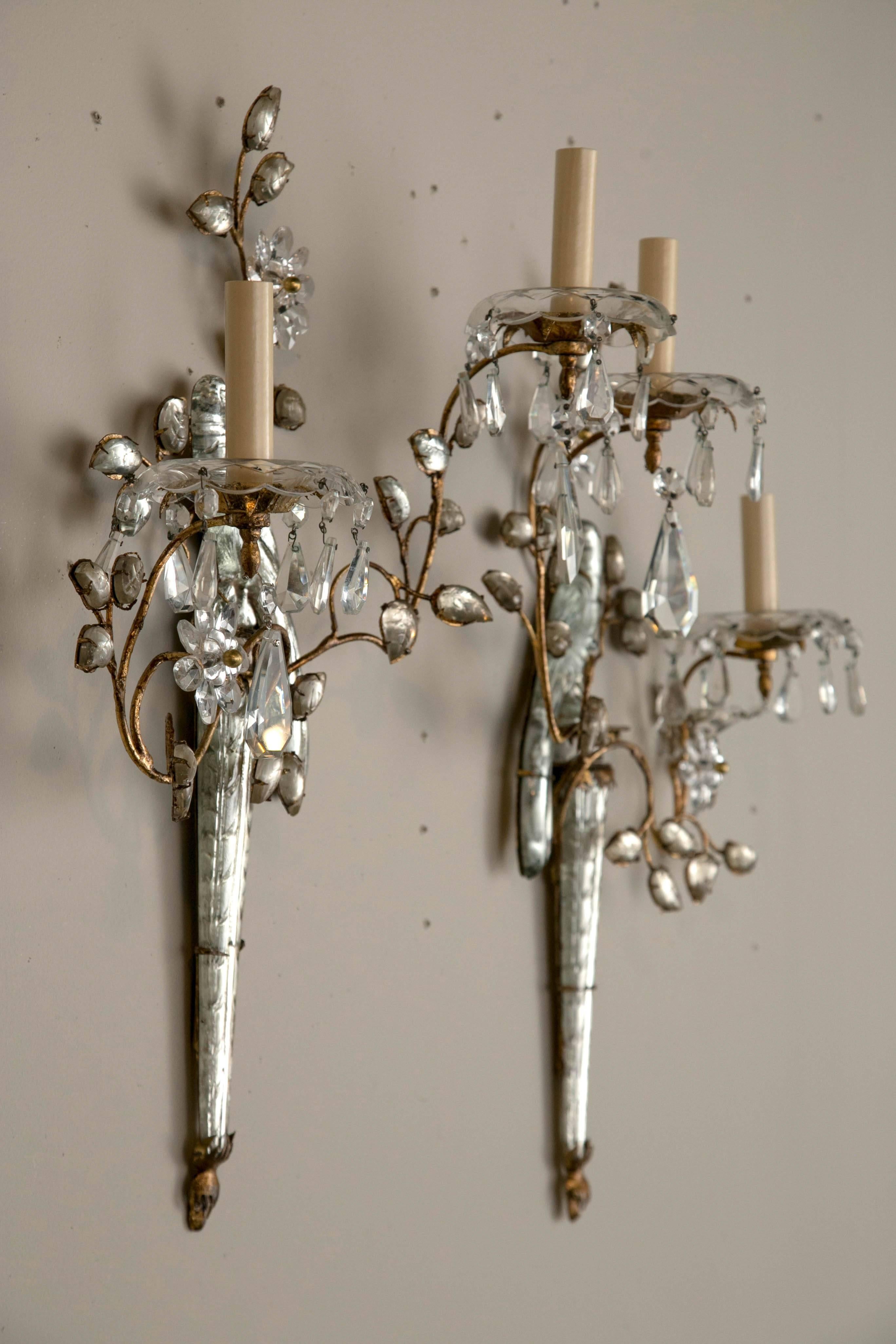 Pair of French Two-Light Sconces For Sale 3