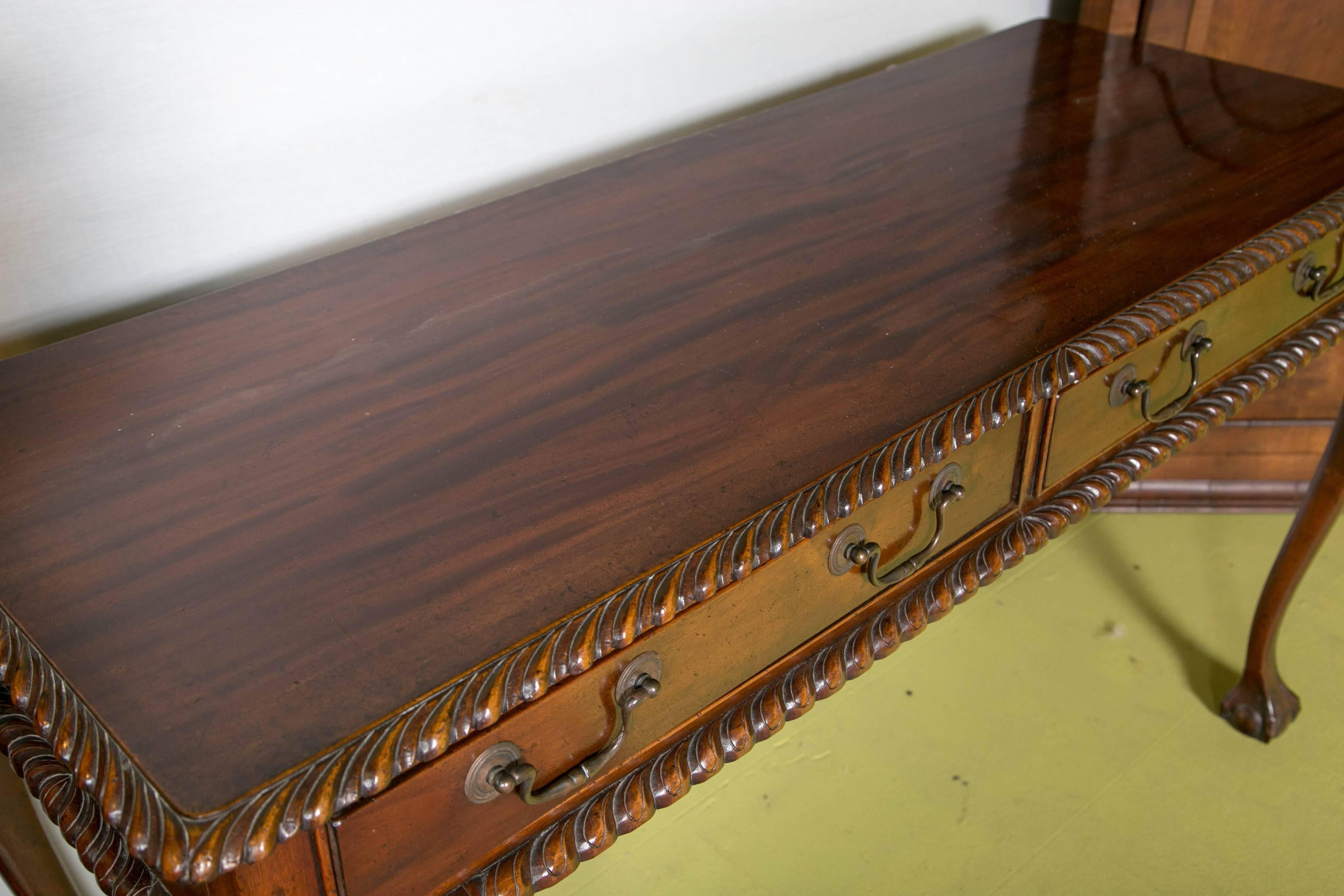 American Mahogany Two-Drawer Desk For Sale