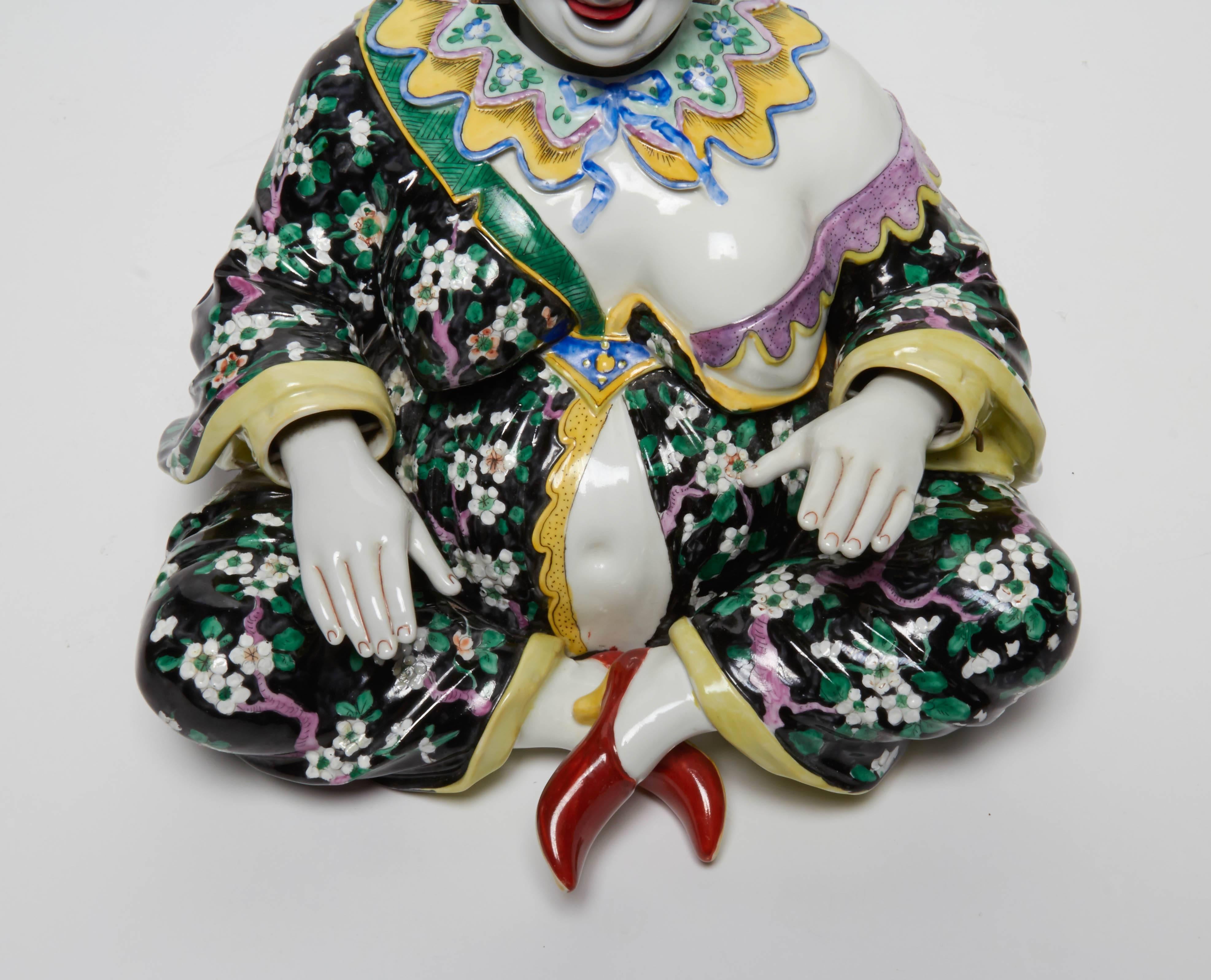 Chinoiserie German Porcelain Figure of a Nodder, Figure Seated Cross-Legged  For Sale 3