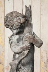 Antique Boy with Pike Lead Fountain