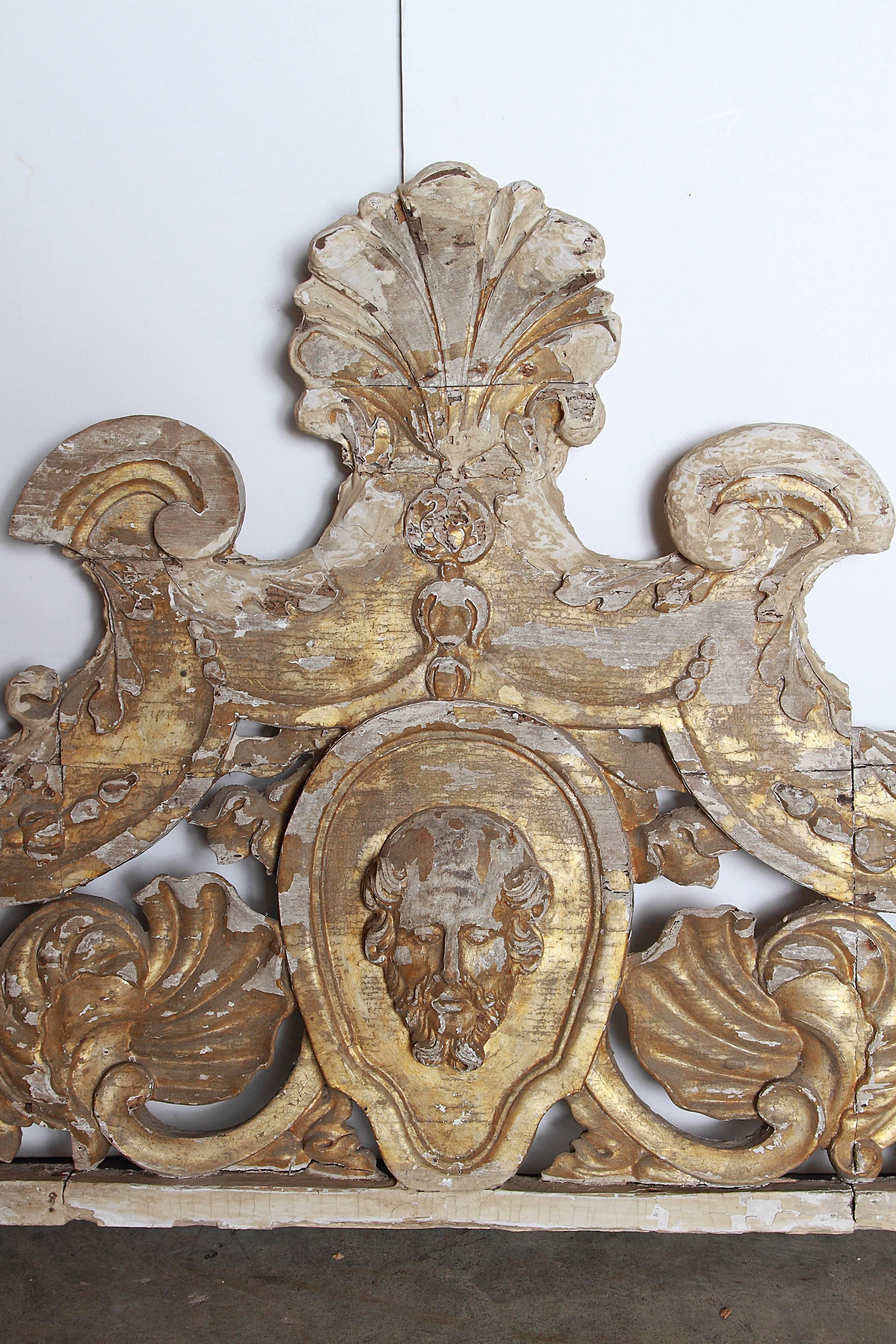 Carved 18th Century Baroque Overdoor from Sicily