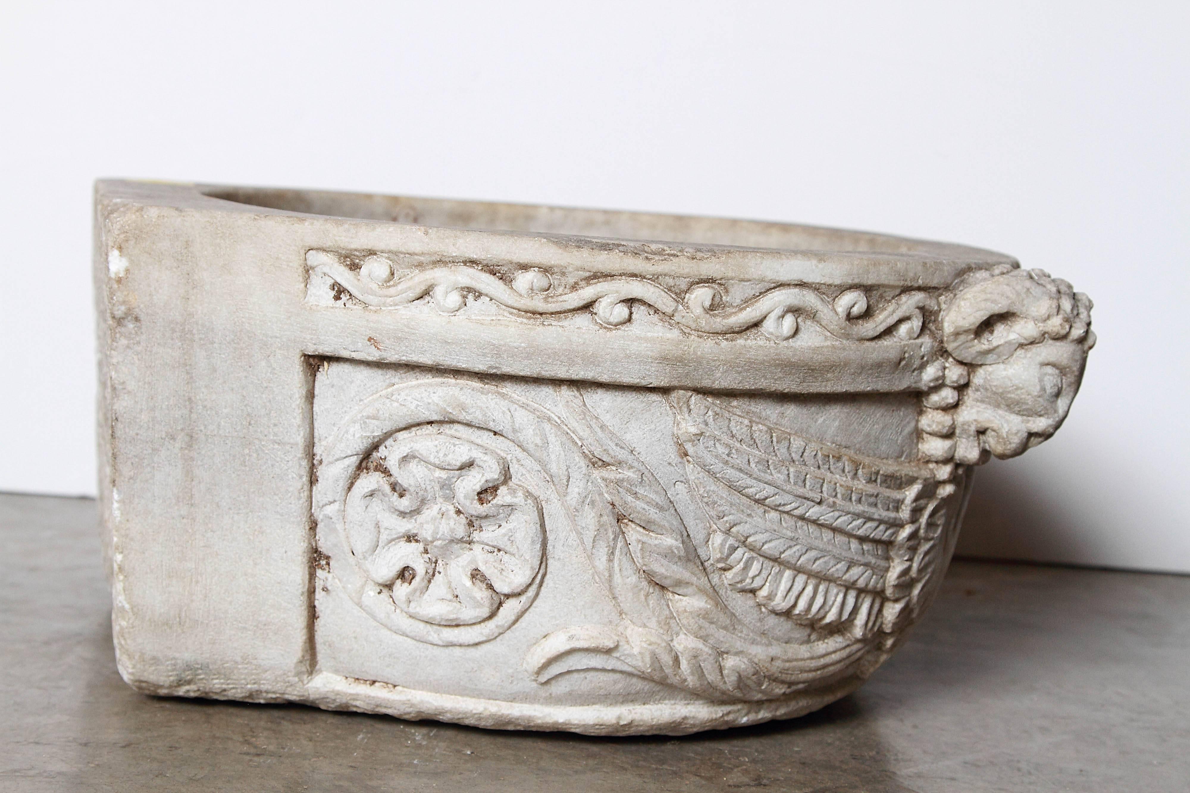 Early 19th Century Carved Italian Marble Stoup or Sink, circa 1800