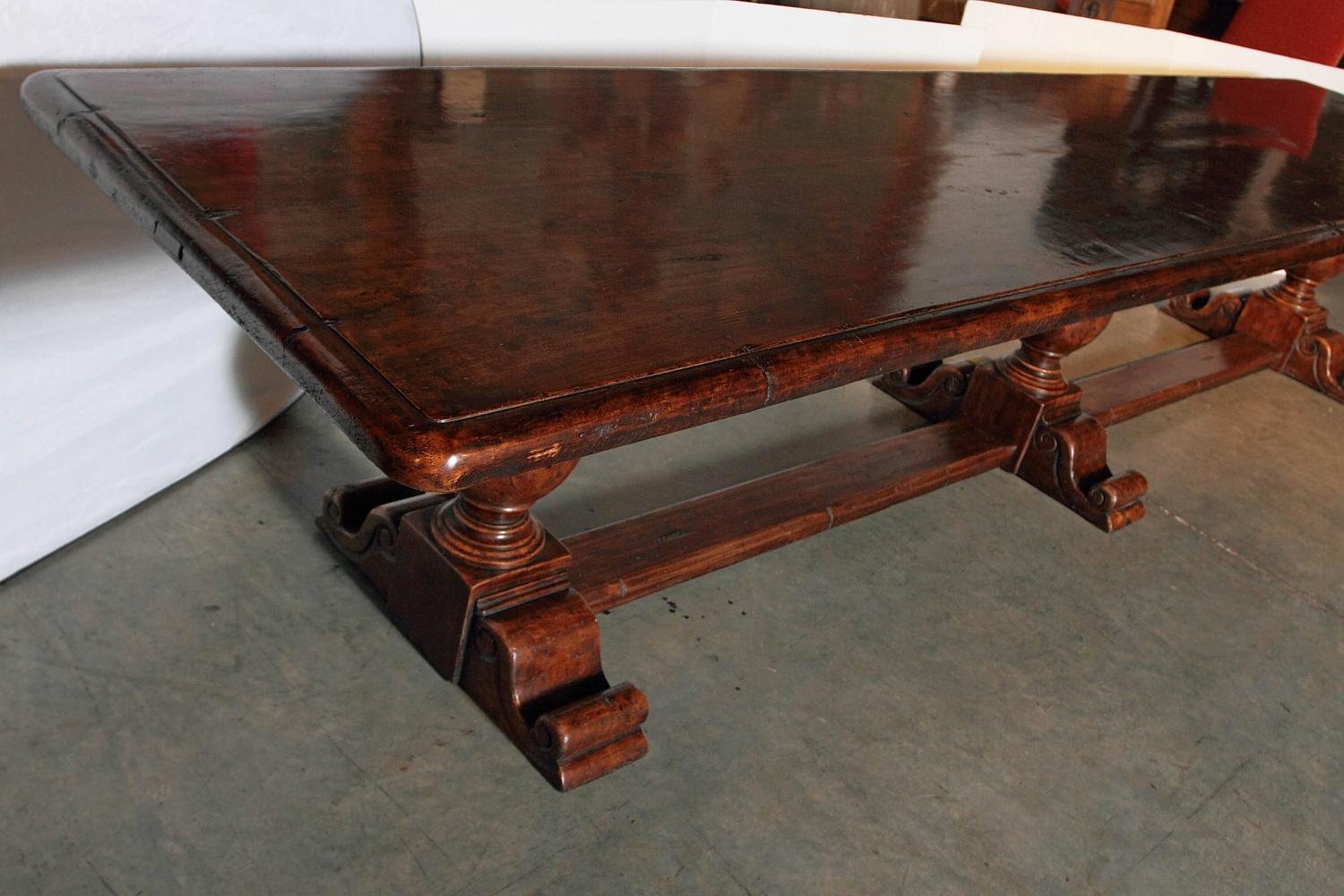 Very Long Walnut Wood Dining Table from Italy For Sale at ...