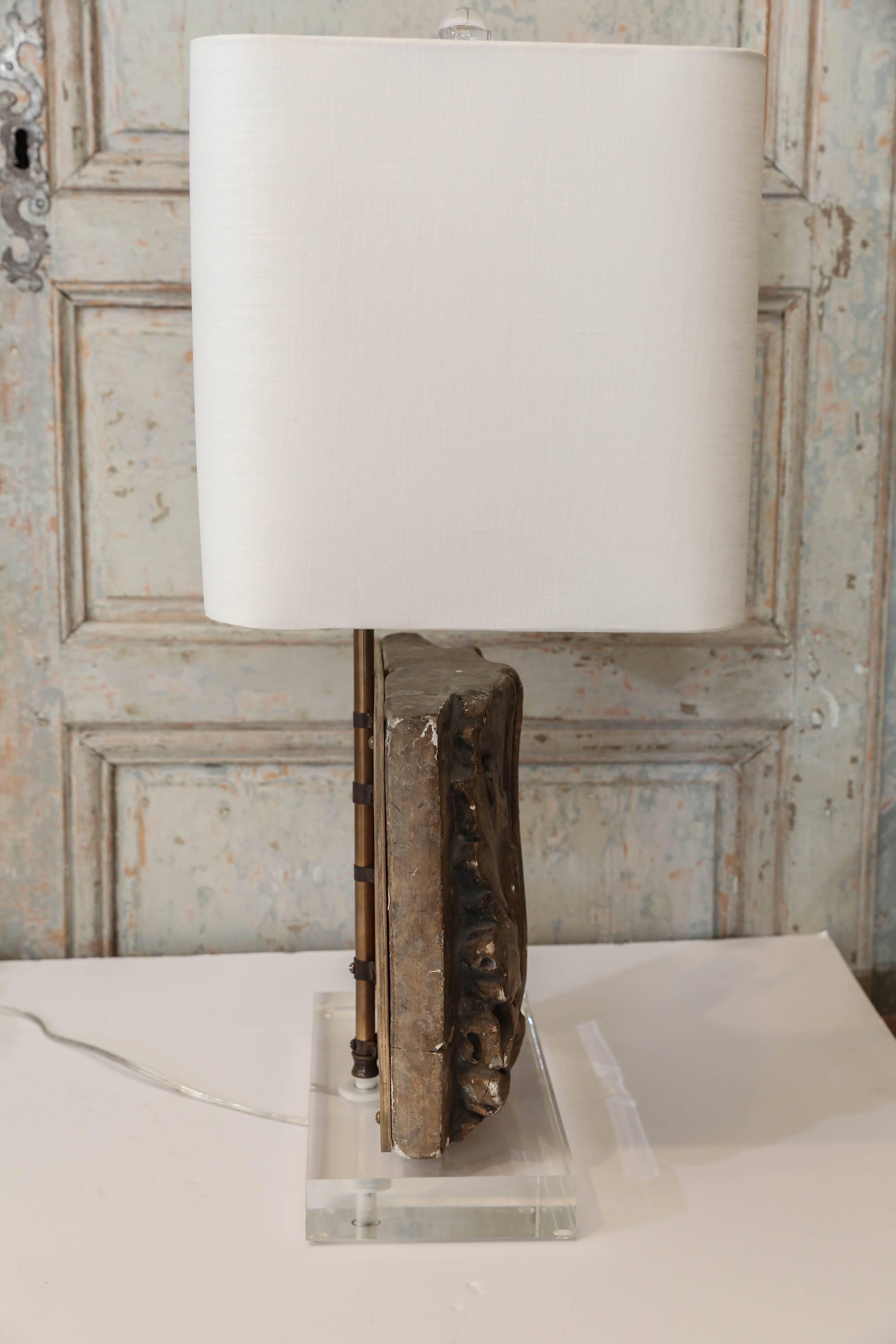Neoclassical Carved French Fragment Lamp