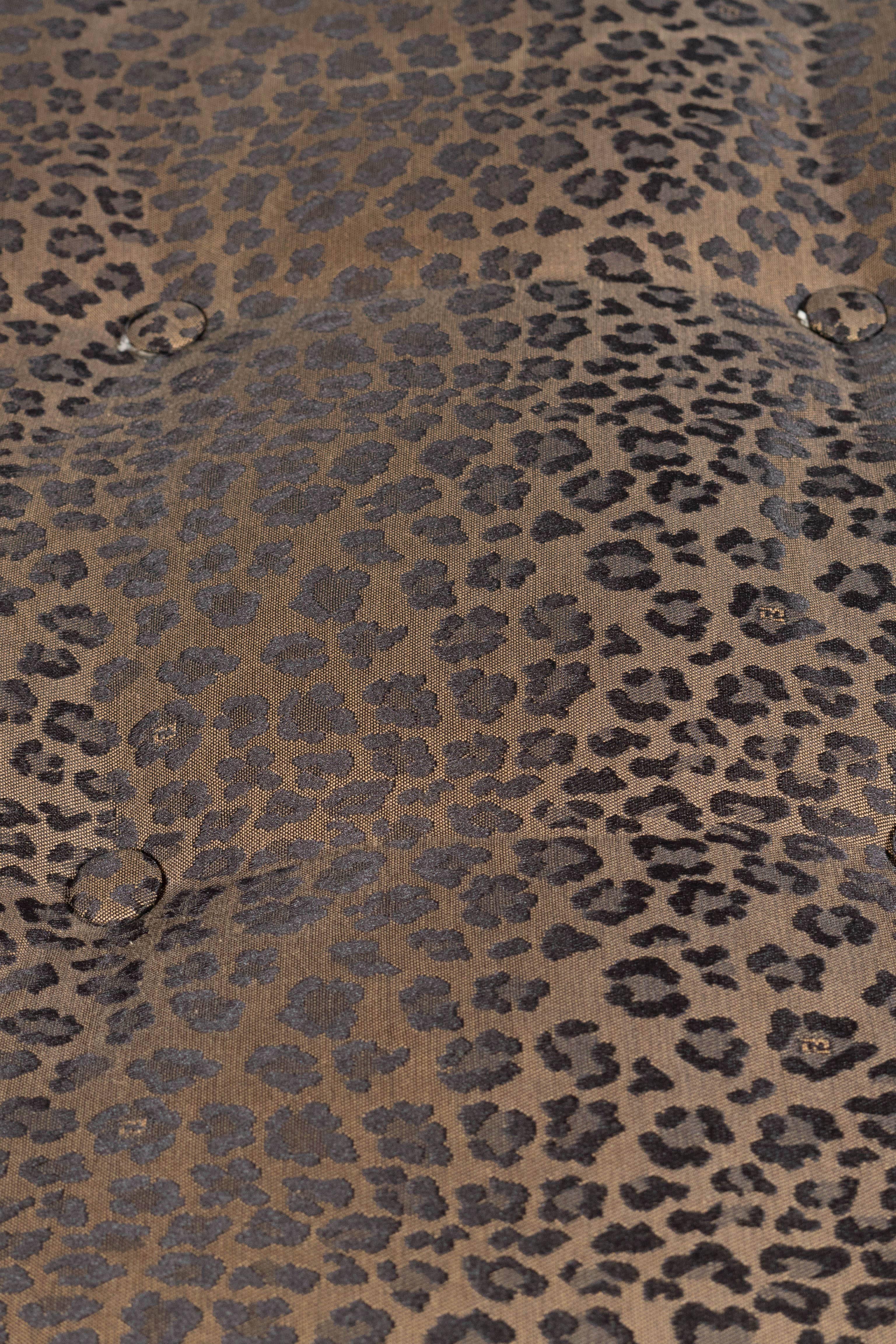 Late 20th Century Fendi Casa Bench with Original Fendi Leopard Silk Blend Upholstery