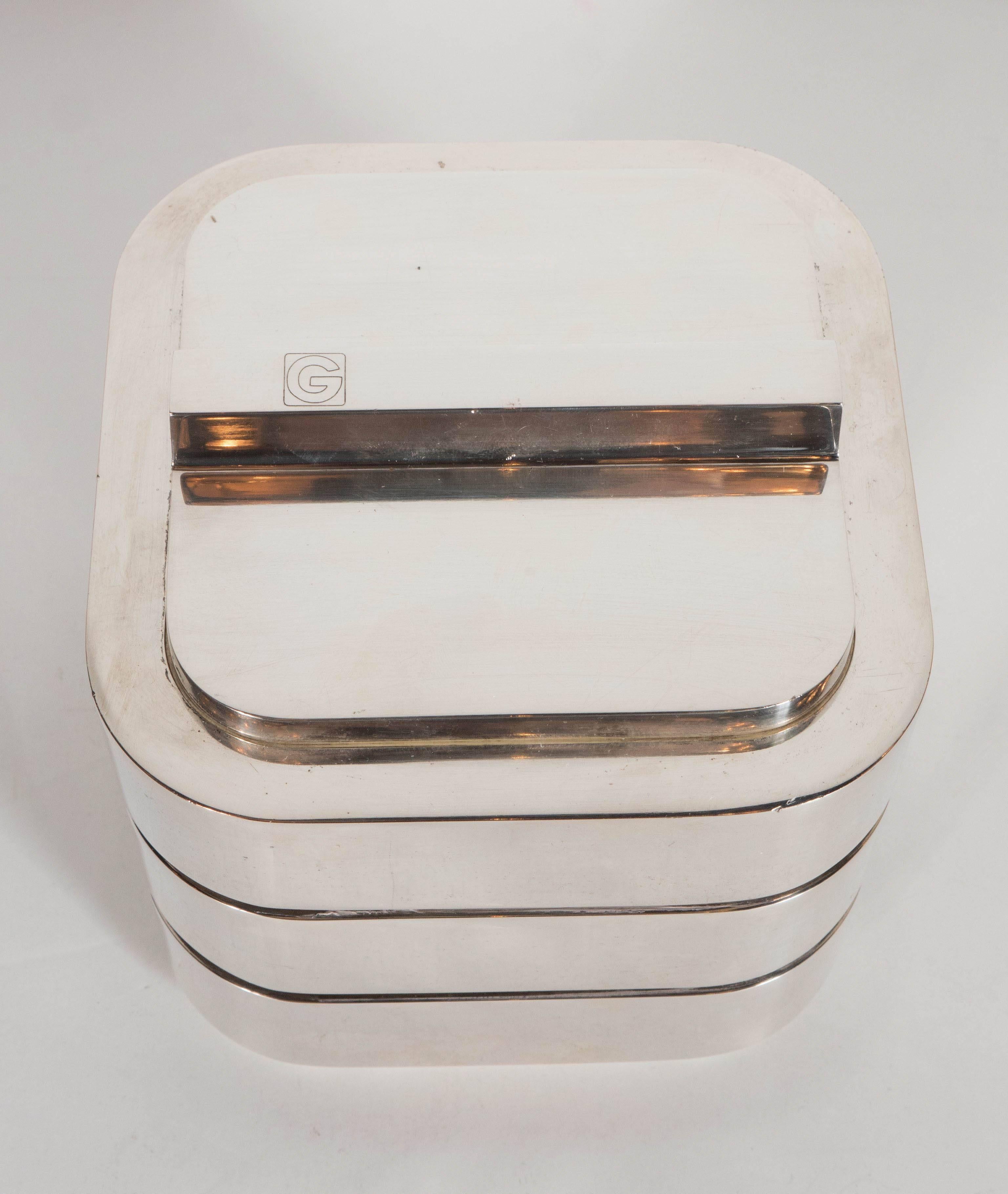 Ultra-Chic Mid-Century Streamlined Ice Bucket with Lid by Christian Dior In Excellent Condition In New York, NY