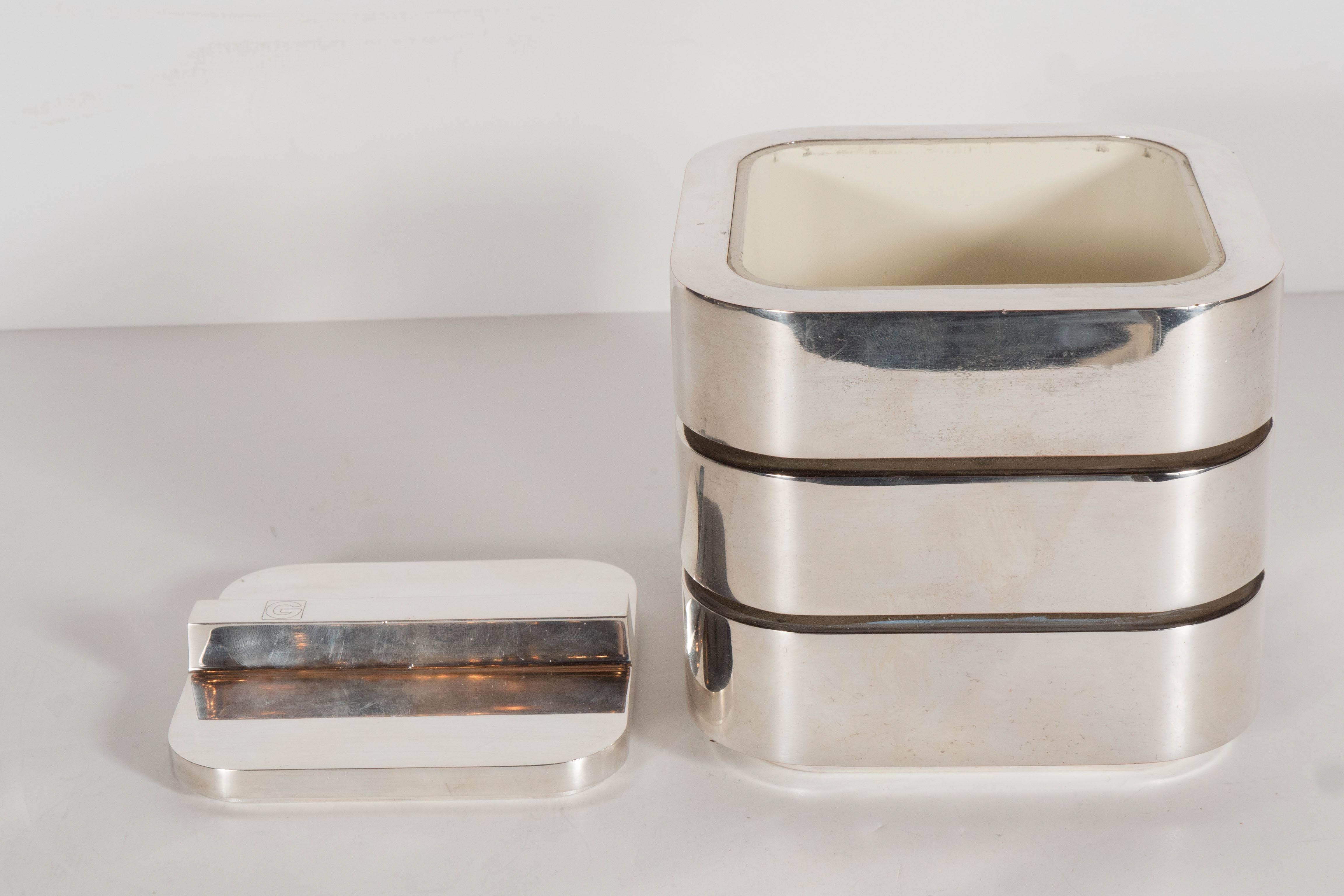 Ultra-Chic Mid-Century Streamlined Ice Bucket with Lid by Christian Dior 1