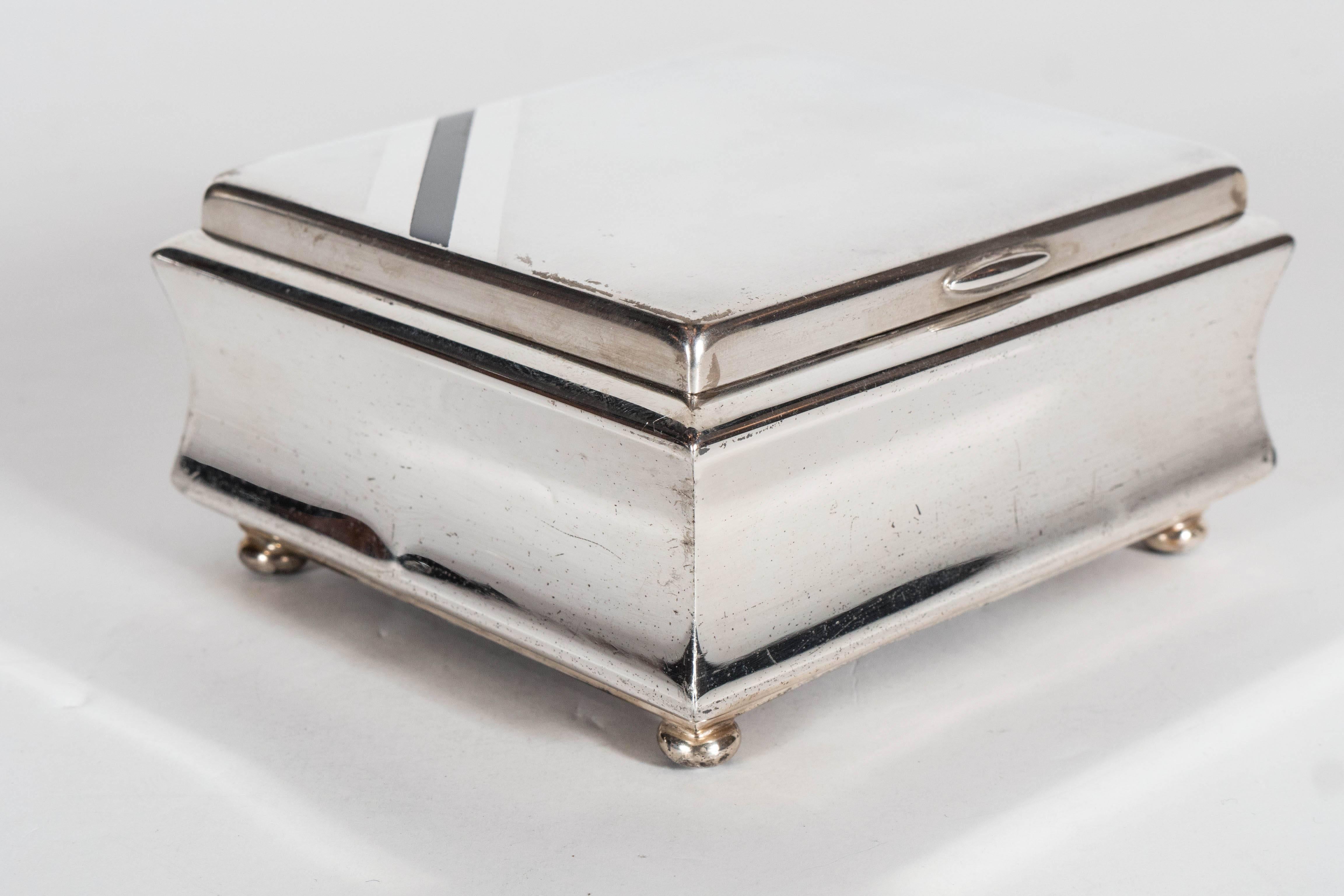 Cedar Handsome Art Deco Silver Plated Square Box by WMF