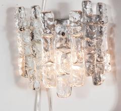 Mid-Century Modernist Sculptural Icicle Sconces with Chrome Fittings by Kalma