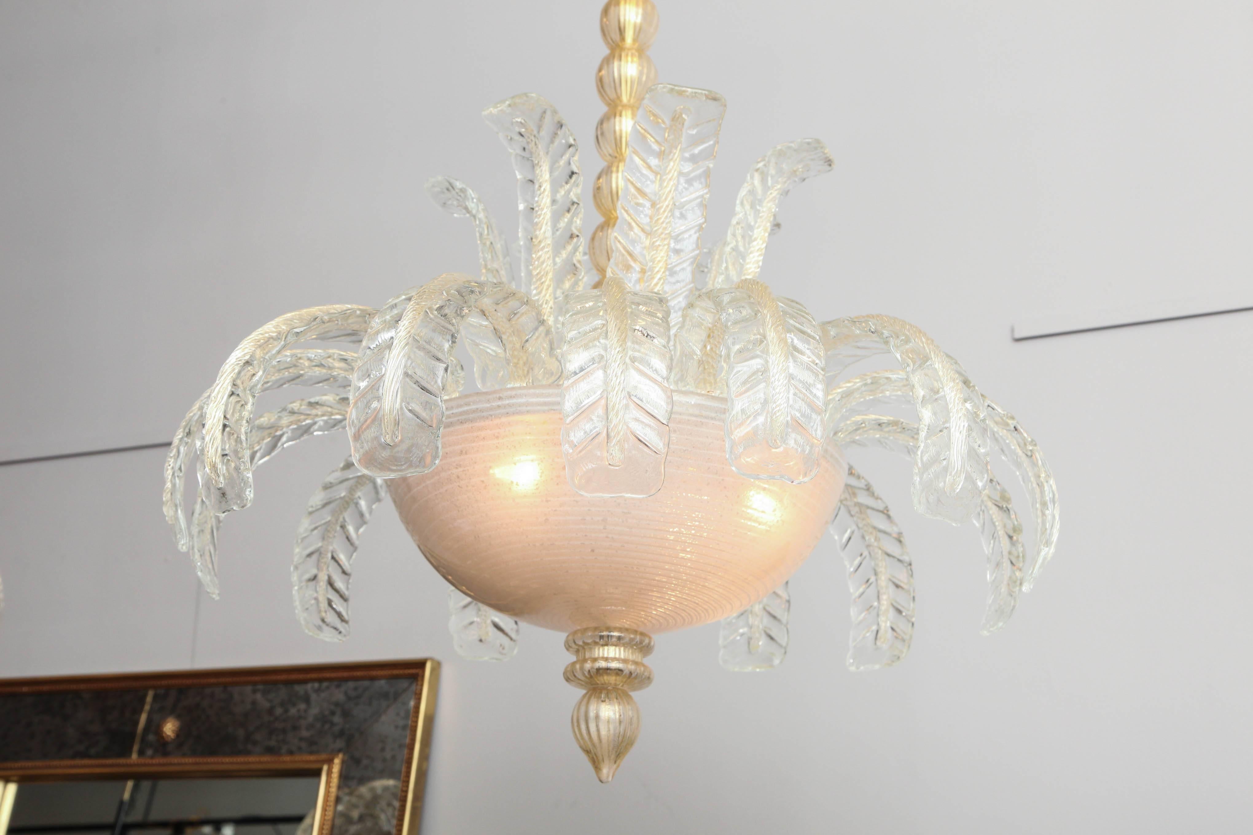 Art Deco Murano Chandelier In Excellent Condition For Sale In New York, NY