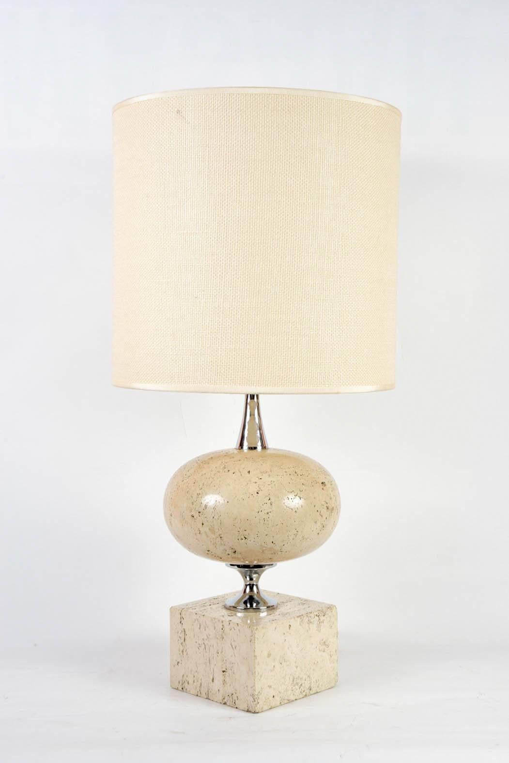 1970s Lamp in Stone Designed by Maison Barbier In Excellent Condition In Bois-Colombes, FR