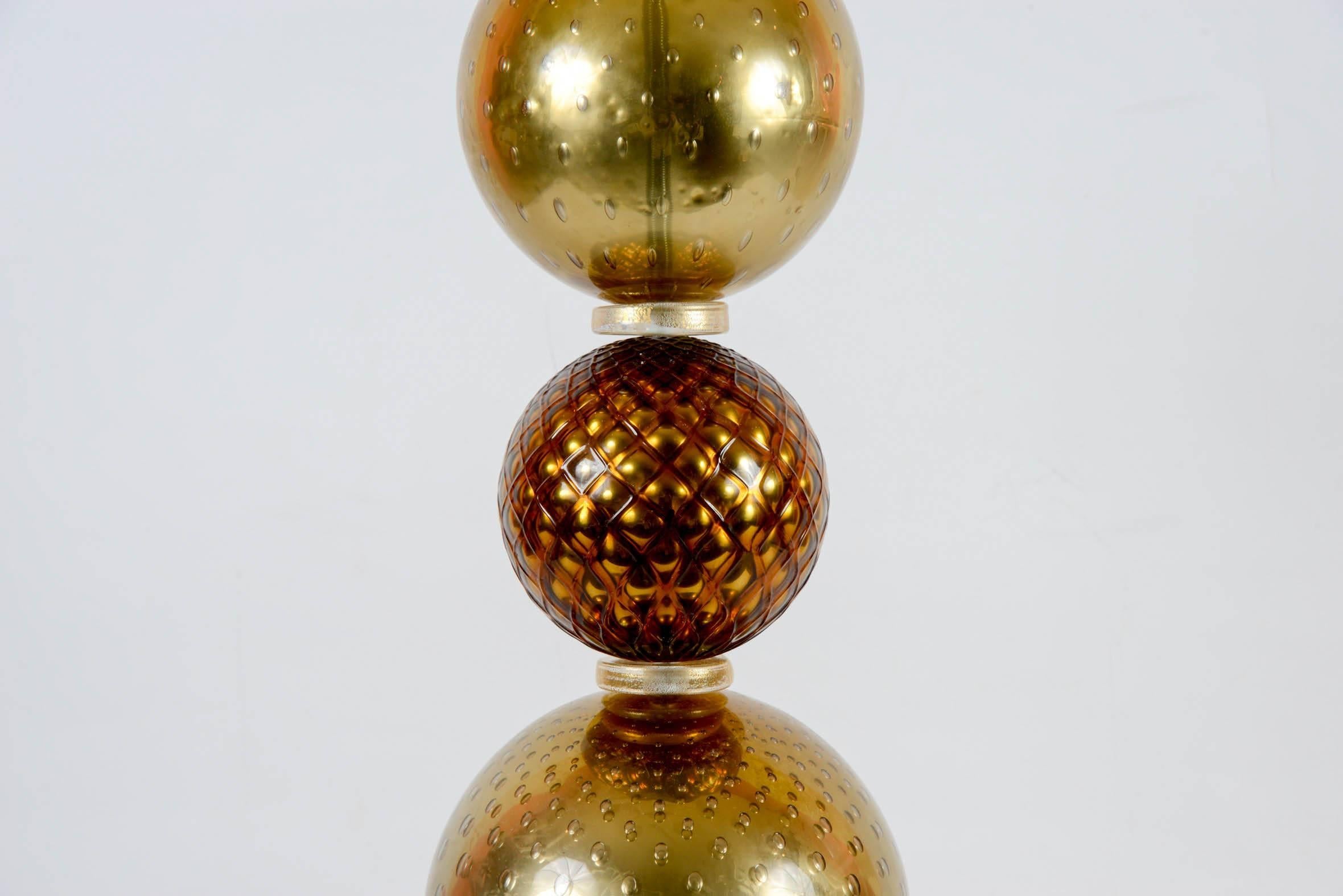 French Pair of Murano Glass Lamps