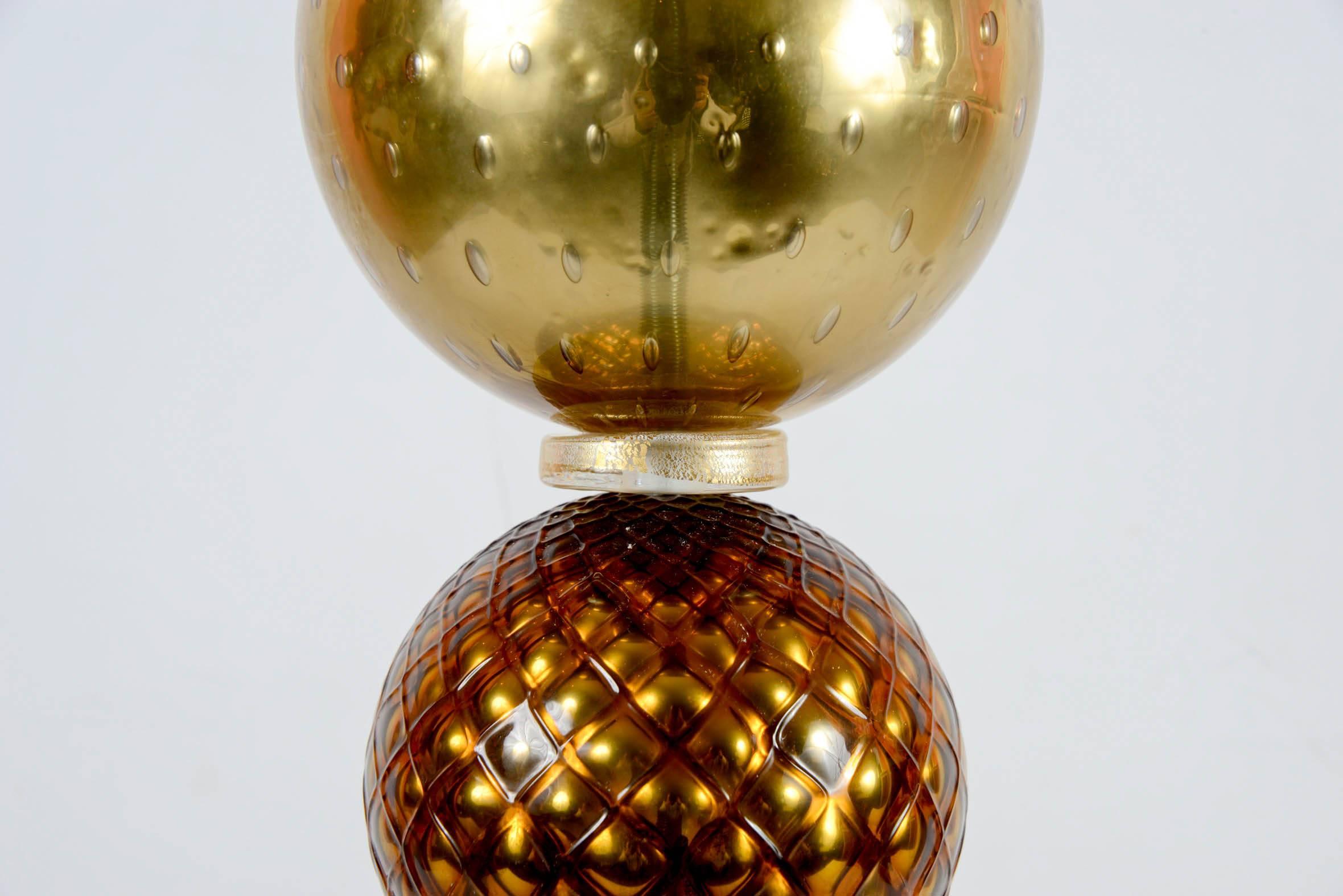Late 20th Century Pair of Murano Glass Lamps