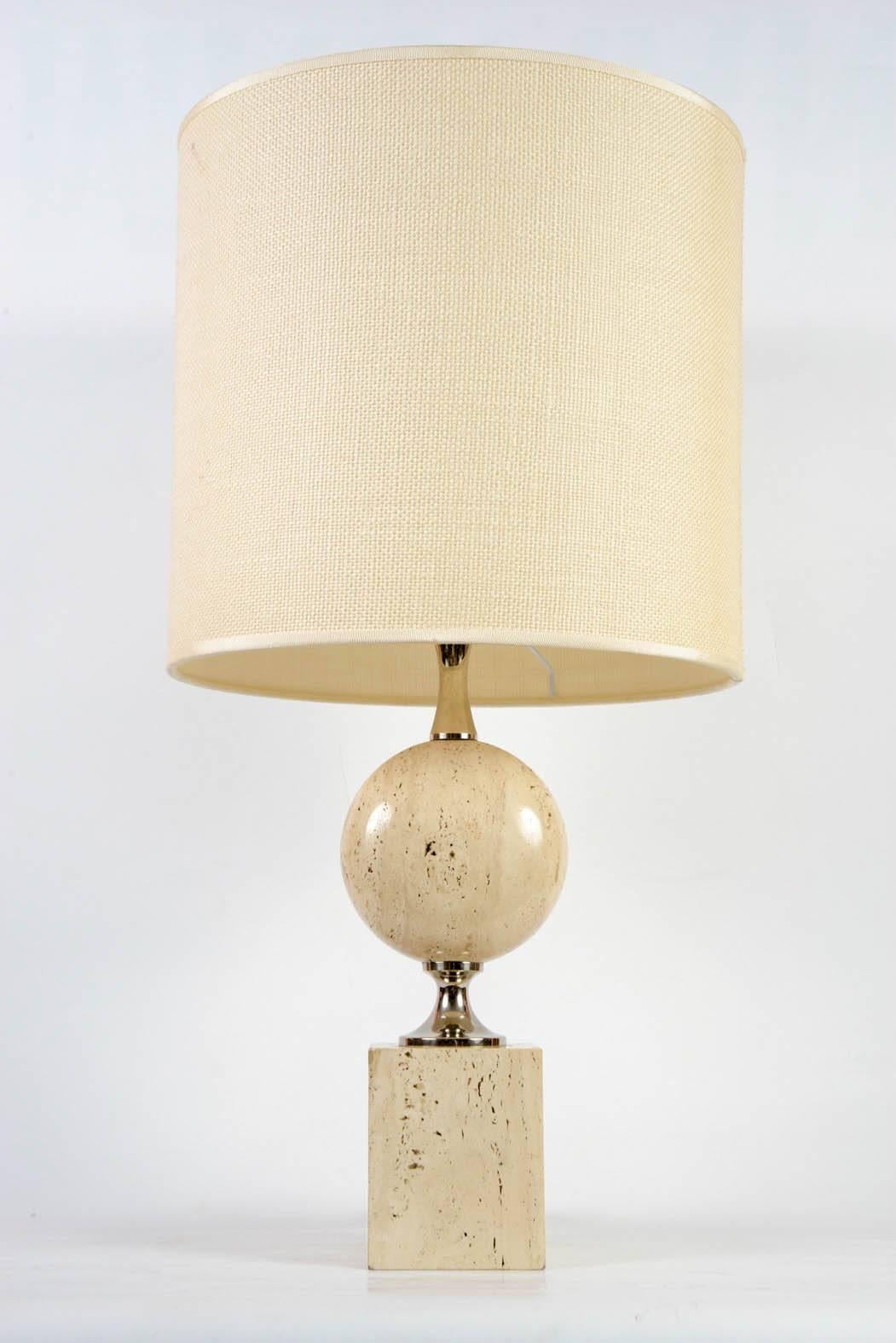 French 1970s Stone Lamp by Maison Barbier