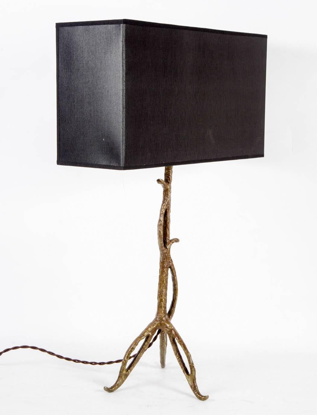French Pair of Bronze Table Lamps