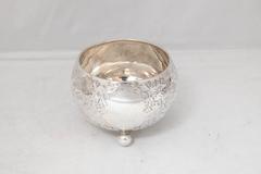 Victorian Sterling Silver Three-Piece Bachelor's Tea Set on Ball Feet