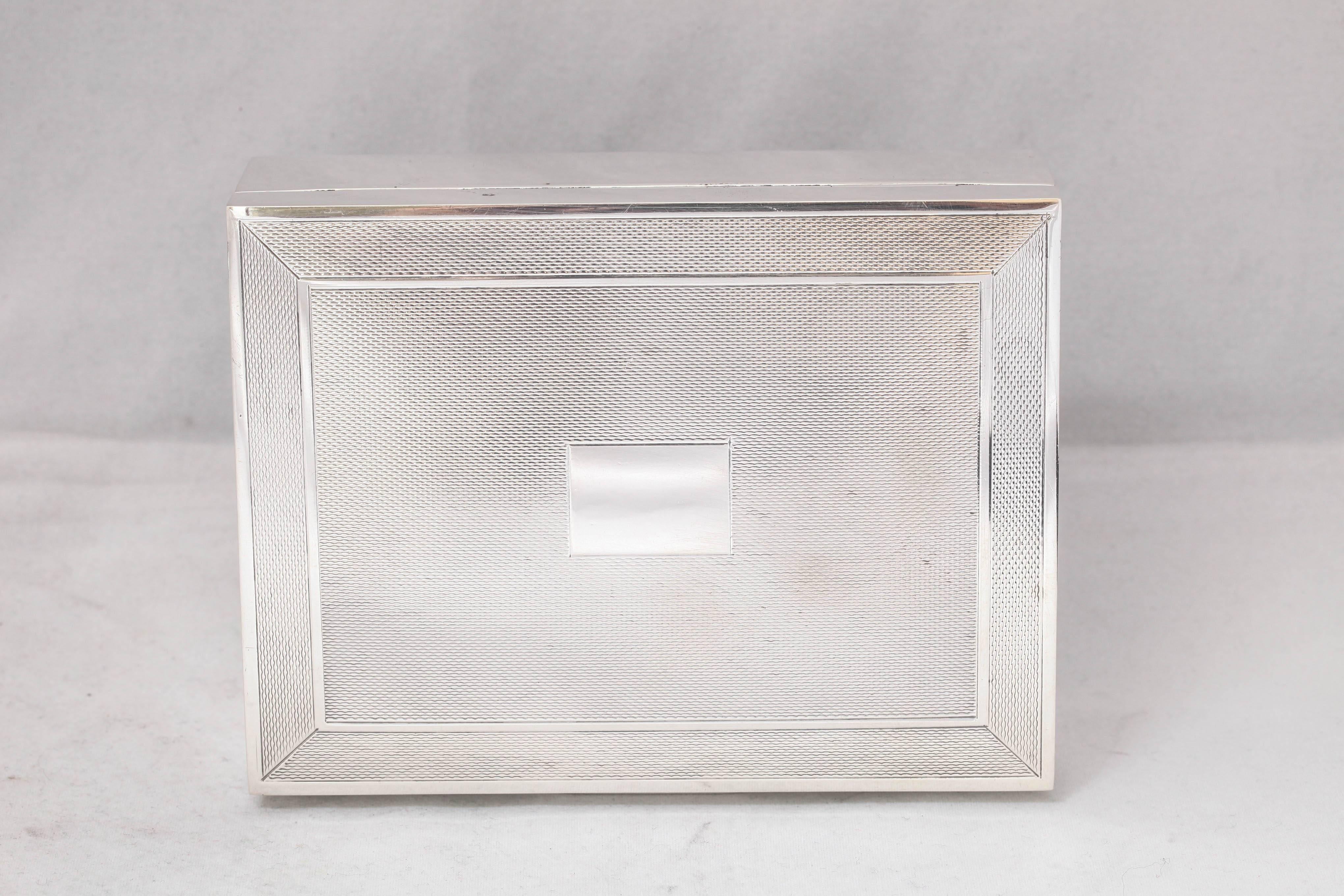 Art Deco Style Sterling Silver Table Box with Hinged Lid In Excellent Condition In New York, NY