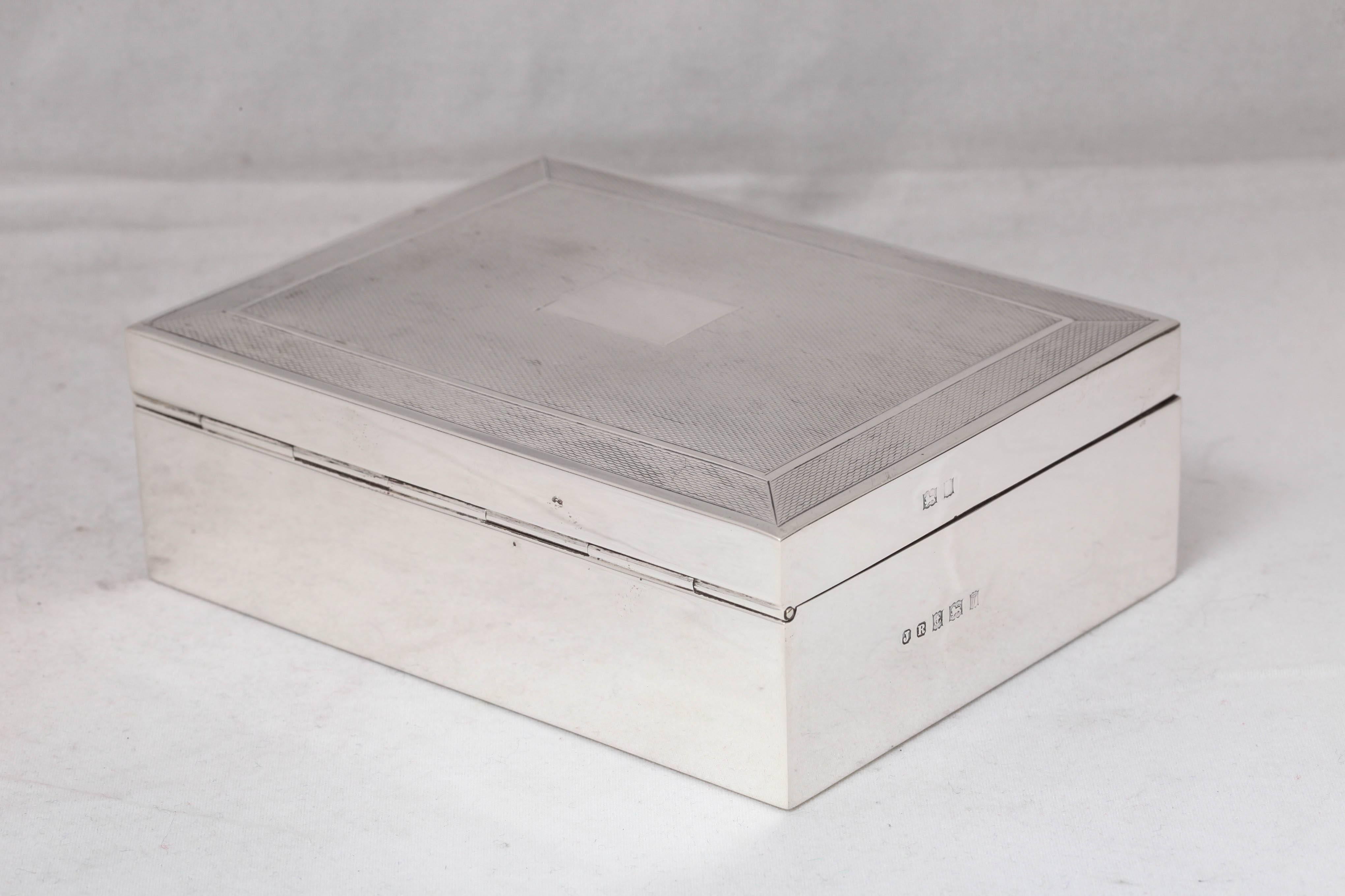 Art Deco Style Sterling Silver Table Box with Hinged Lid 1