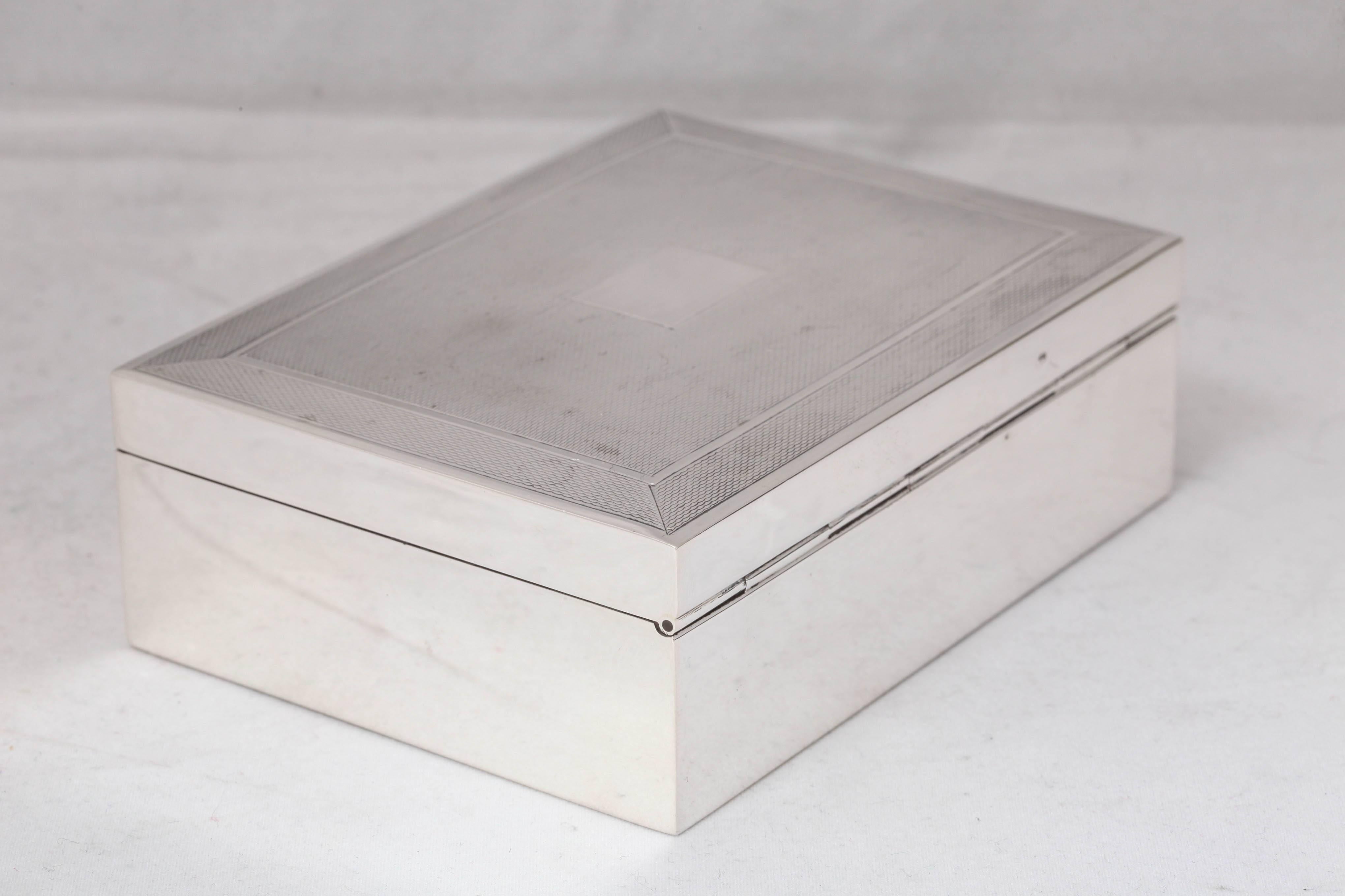 Art Deco Style Sterling Silver Table Box with Hinged Lid 2